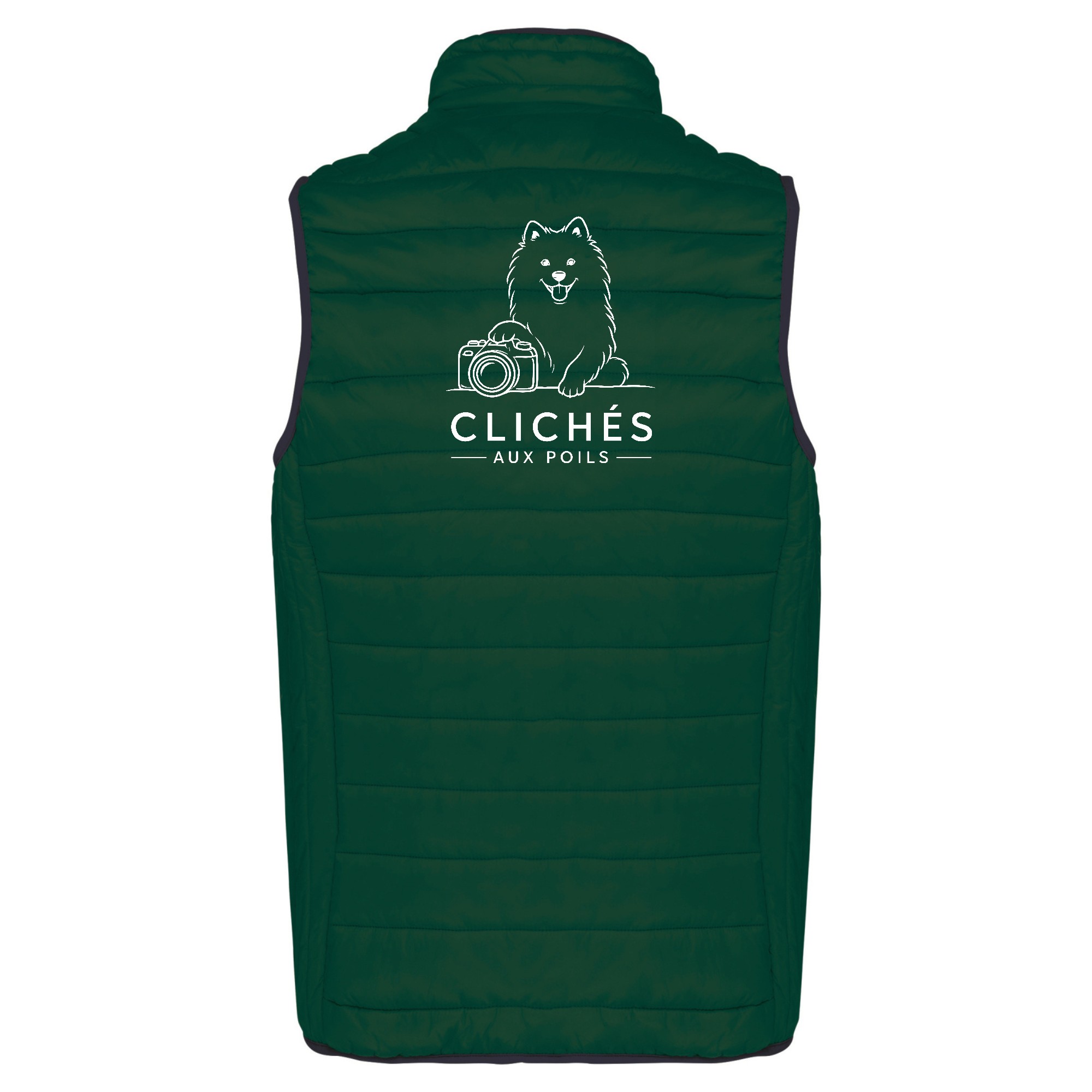 DOUDOUNE SANS MANCHES (femme) - Clichés aux poils - Vert Foret - K6114 – Image 3