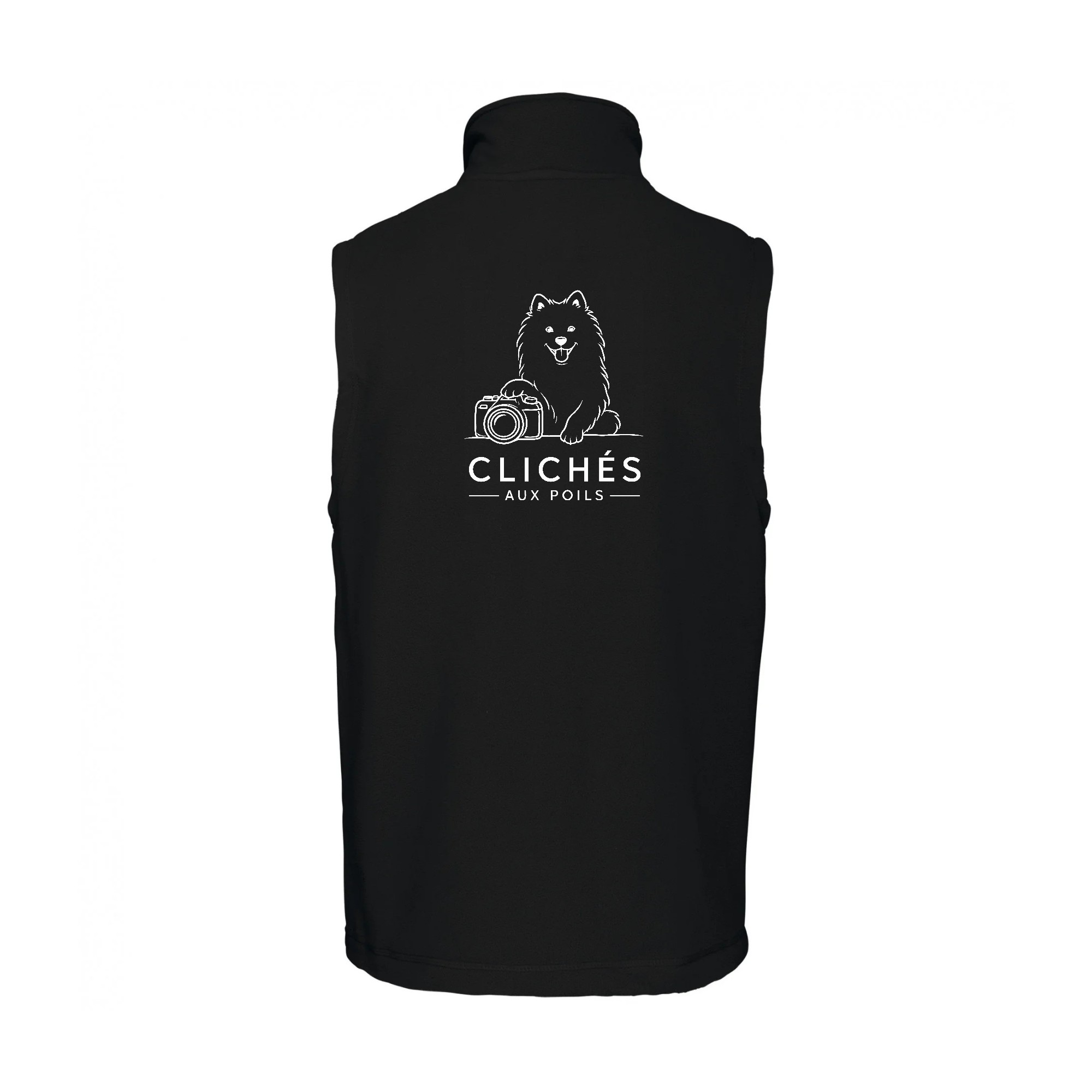 Veste micropolaire zippée sans manches (Homme) – Clichés aux poils - Noir – K913 – Image 2
