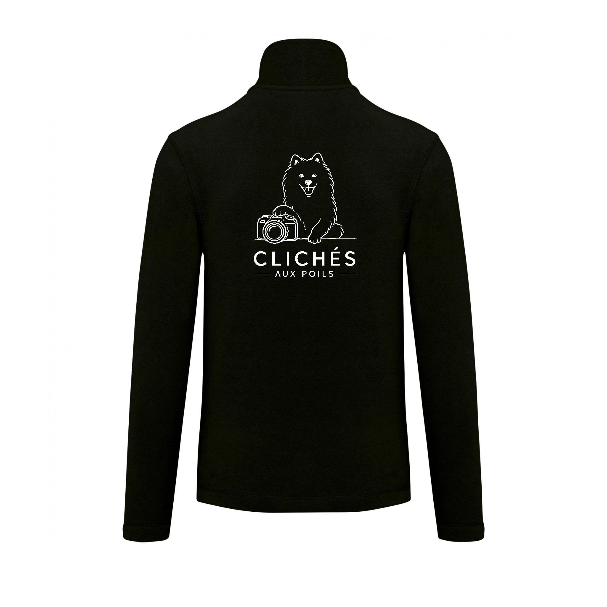 Veste micropolaire zippée (femme) – Clichés aux poils - Noir – K907 – Image 3