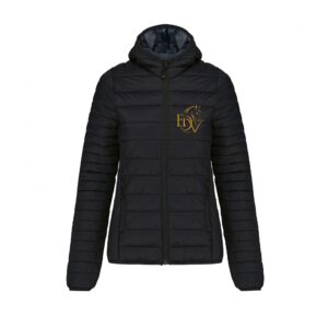 DOUDOUNE AVEC MANCHES ET CAPUCHE (femme) - Ecurie des deux V - Noir - K6111