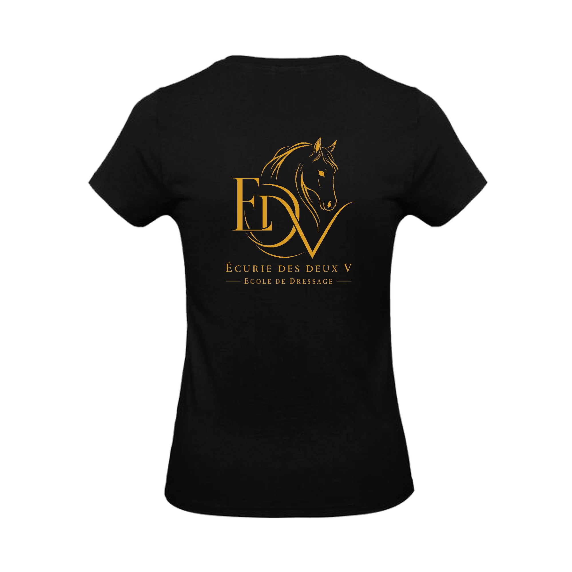 T-SHIRT (femme) - Ecurie des deux V - Noir - BC04T – Image 3