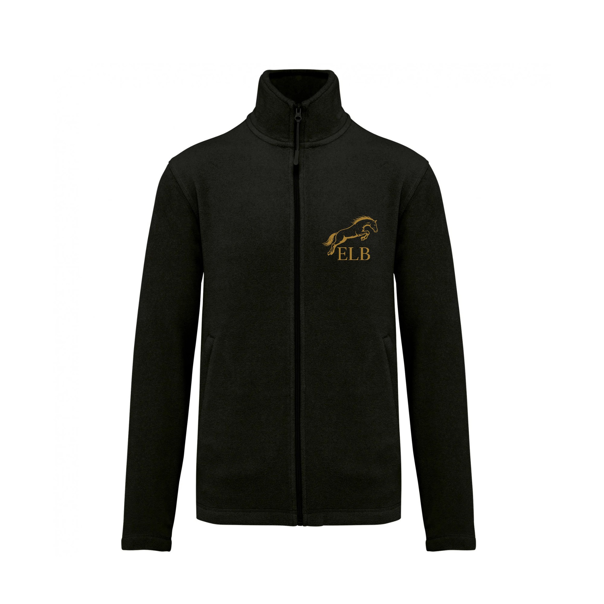 Veste micropolaire zippée (homme) – Ecurie de la brosse - Noir – K911