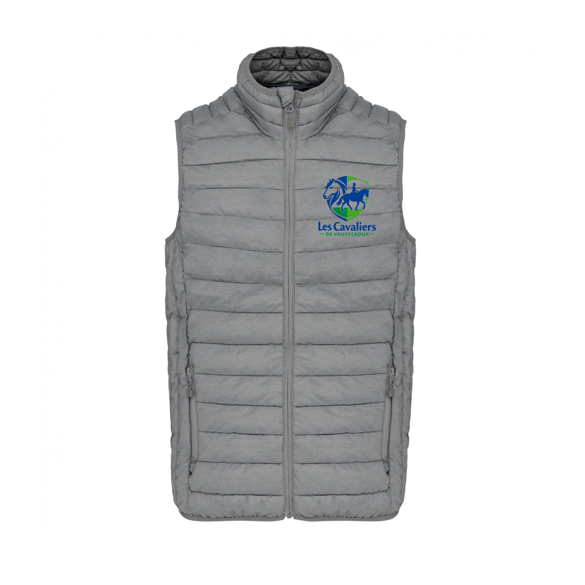 DOUDOUNE SANS MANCHES (homme) - Les cavaliers de Vausseroux - Gris chiné - K6113