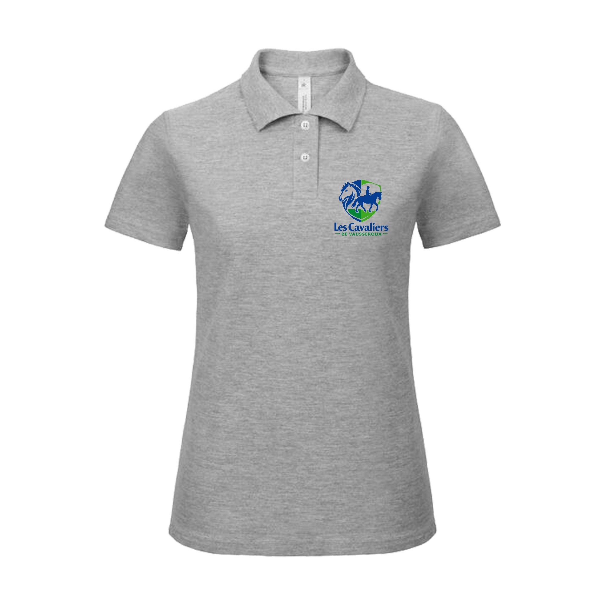 POLO (femme) - Les cavaliers de Vausseroux - Gris chiné - BCI1F