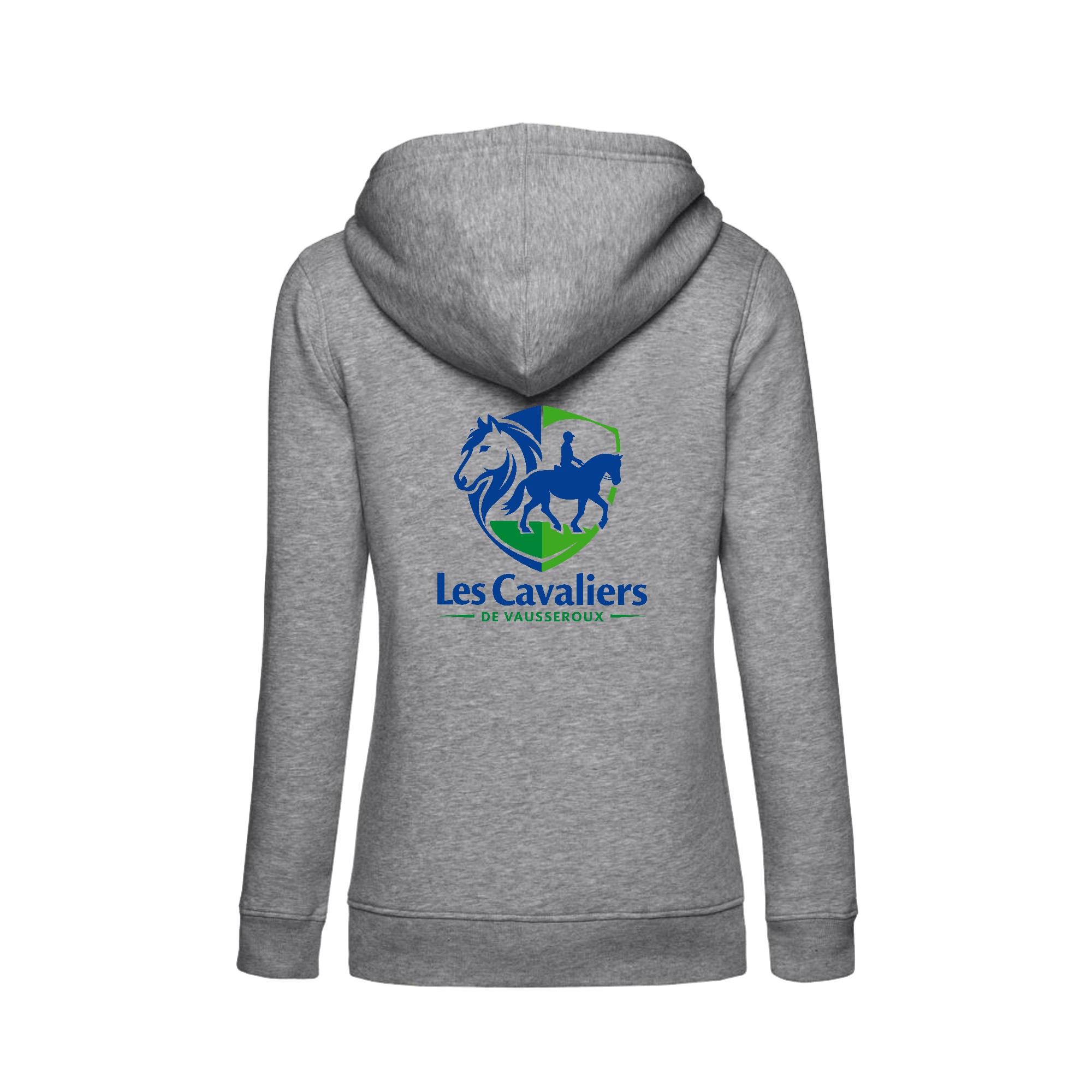 SWEAT A CAPUCHE (femme) – Les cavaliers de Vausseroux - Gris chiné - BCW34B – Image 3