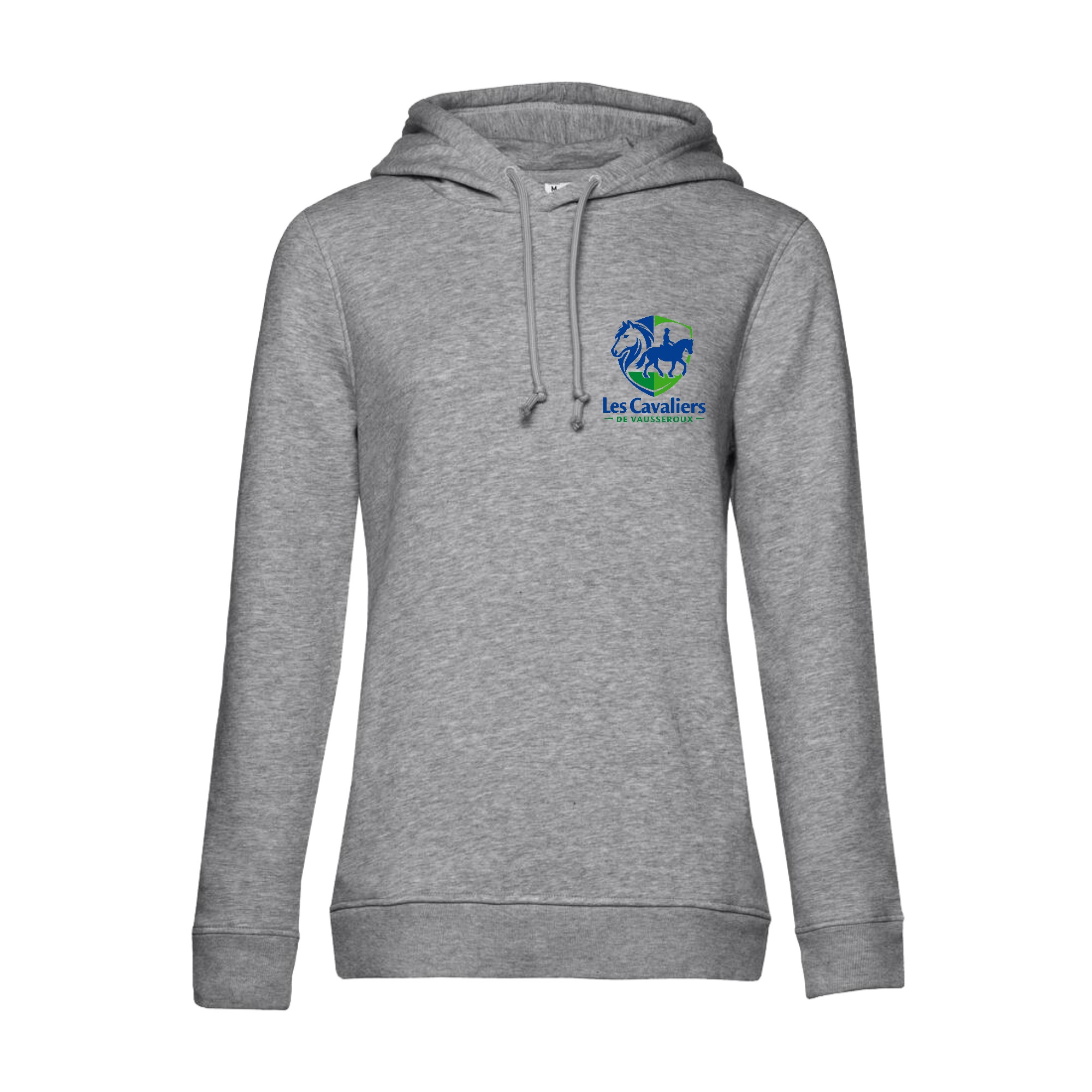 SWEAT A CAPUCHE (femme) – Les cavaliers de Vausseroux - Gris chiné - BCW34B