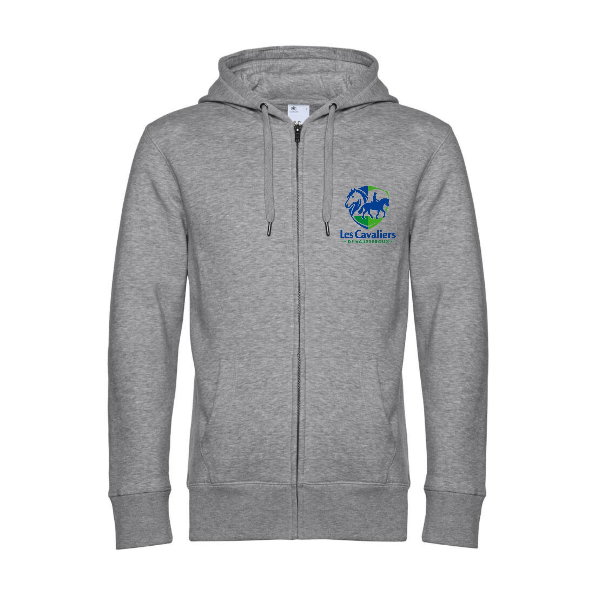 SWEAT ZIPPÉ (enfant) - Les cavaliers de Vausseroux - Gris chiné - K455