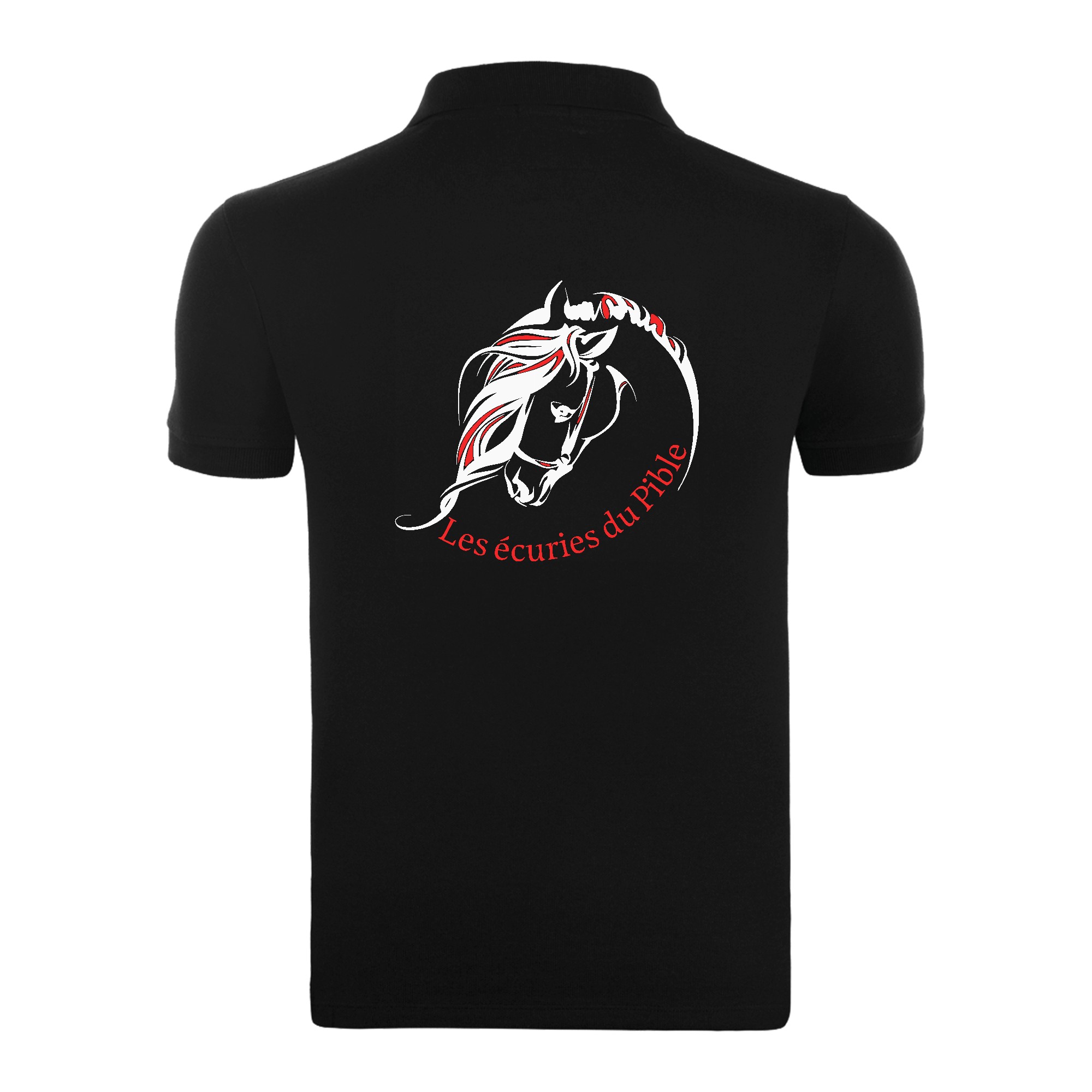 POLO (homme) - Les ecuries du pible - Noir - BCID1 – Image 3