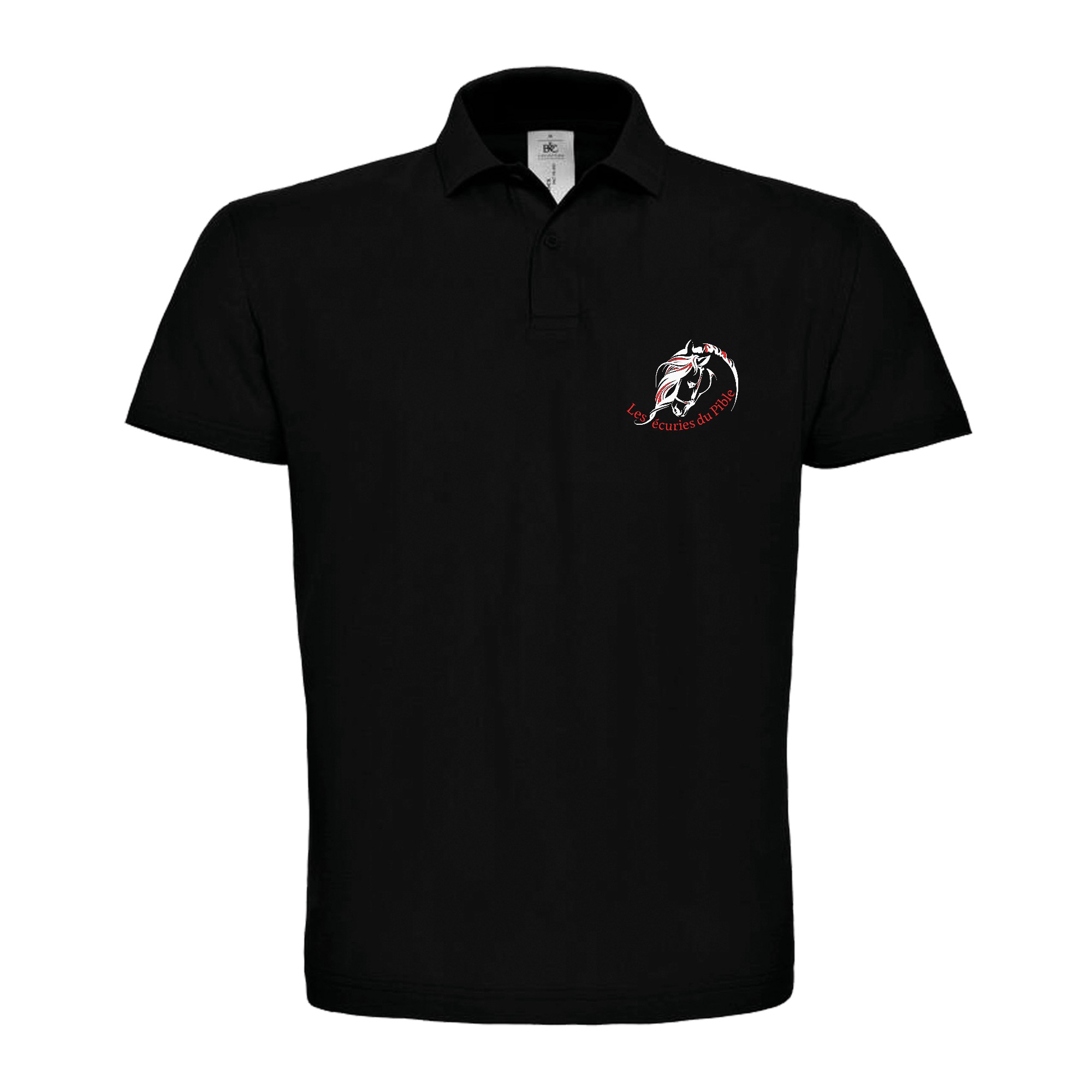 POLO (homme) - Les ecuries du pible - Noir - BCID1