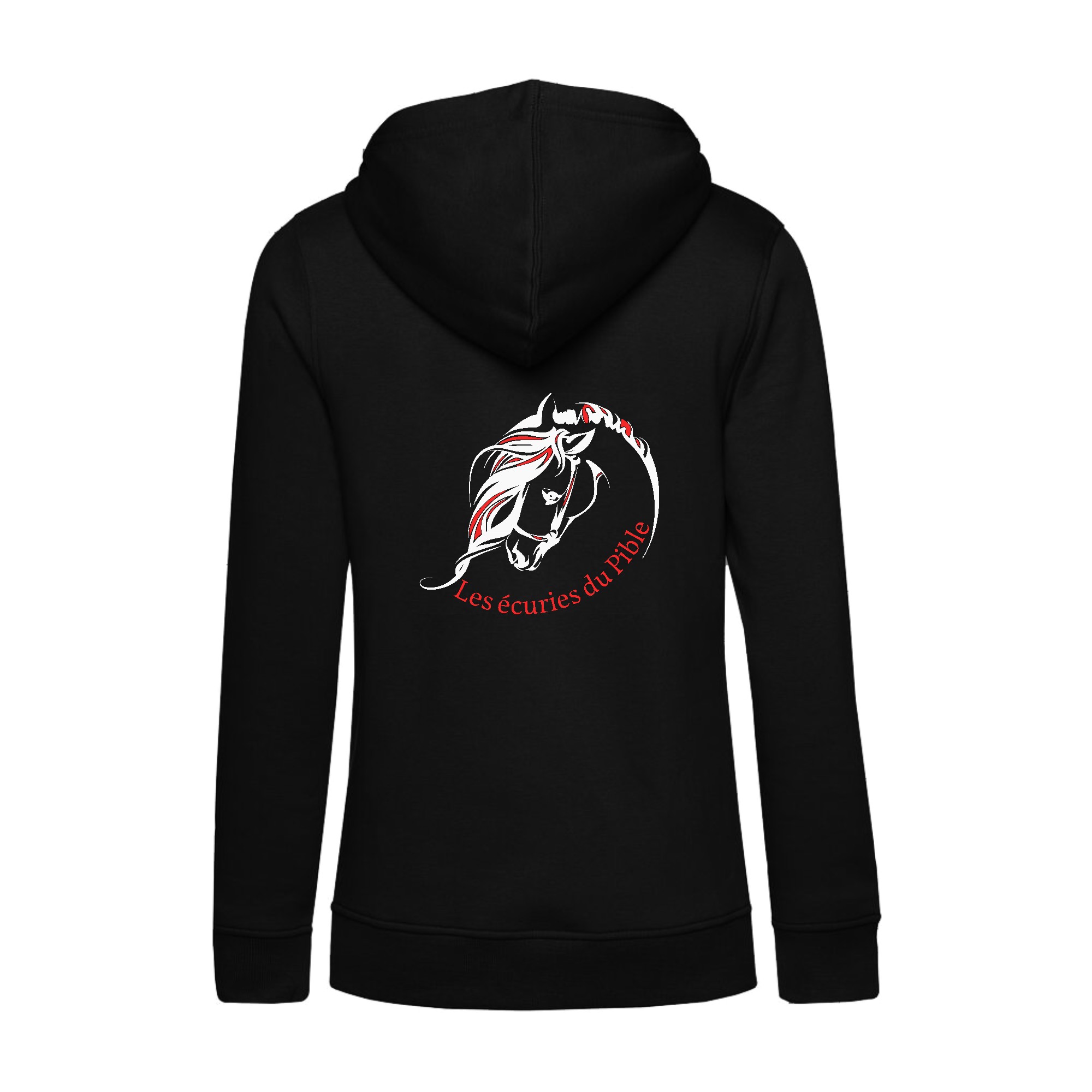SWEAT A CAPUCHE (femme) – Les ecuries du pible - Noir - BCW34B – Image 3