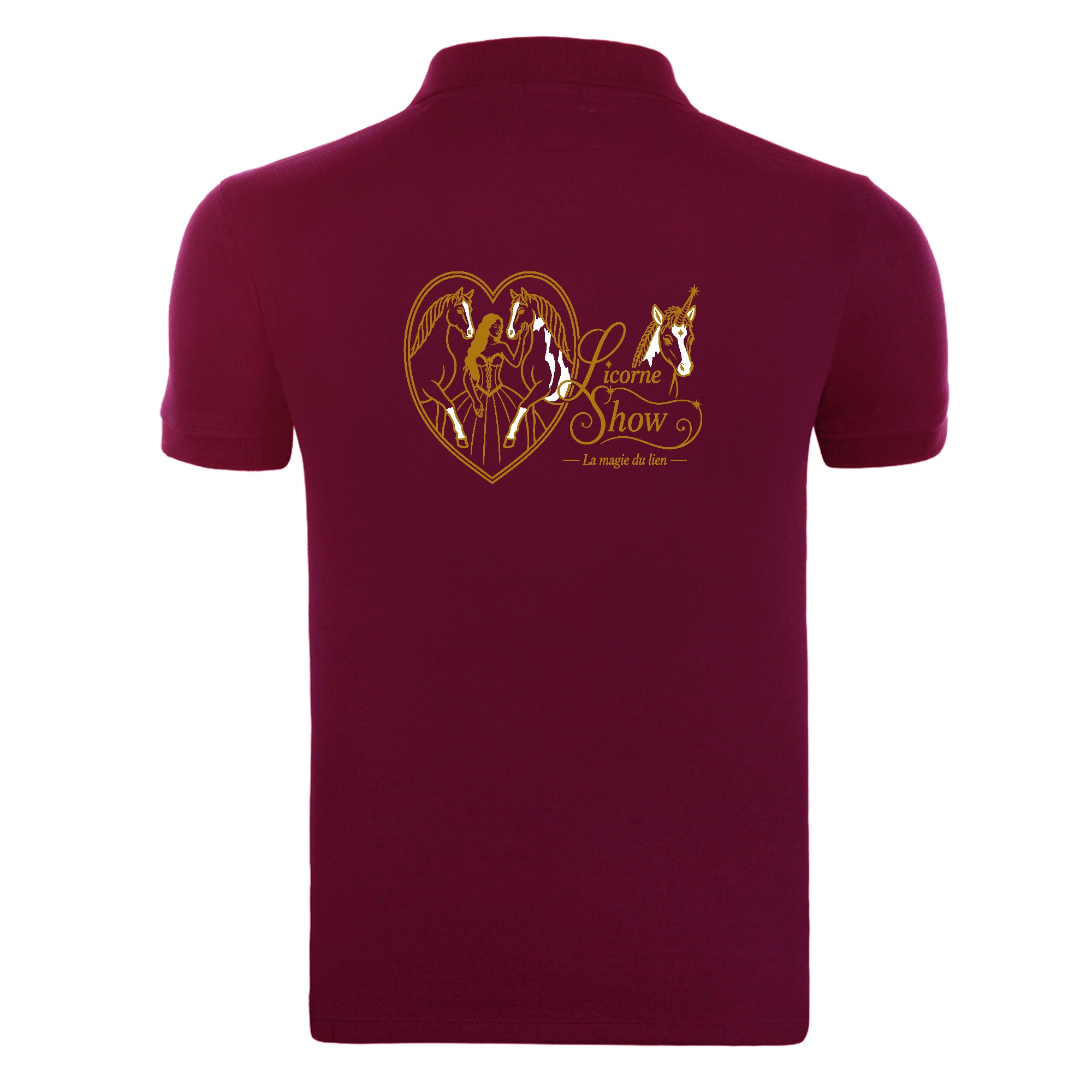 Polo premium (homme) - Licorne Show - Bordeaux - BCU426 – Image 3