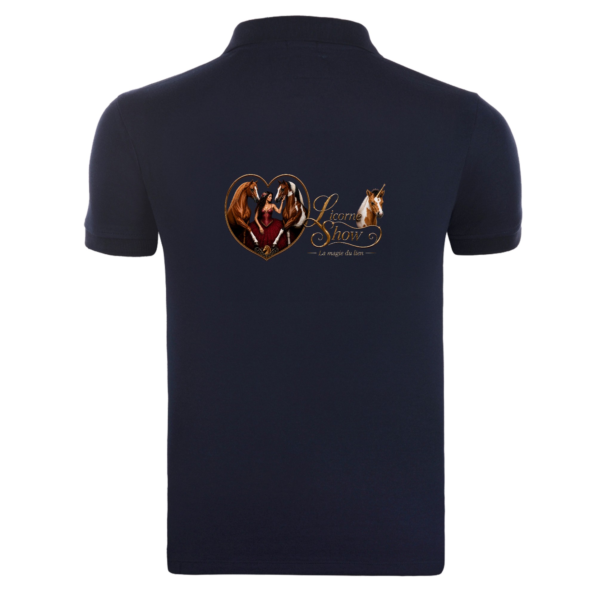 POLO premium (enfant) - Licorne Show - Navy - K249 – Image 3