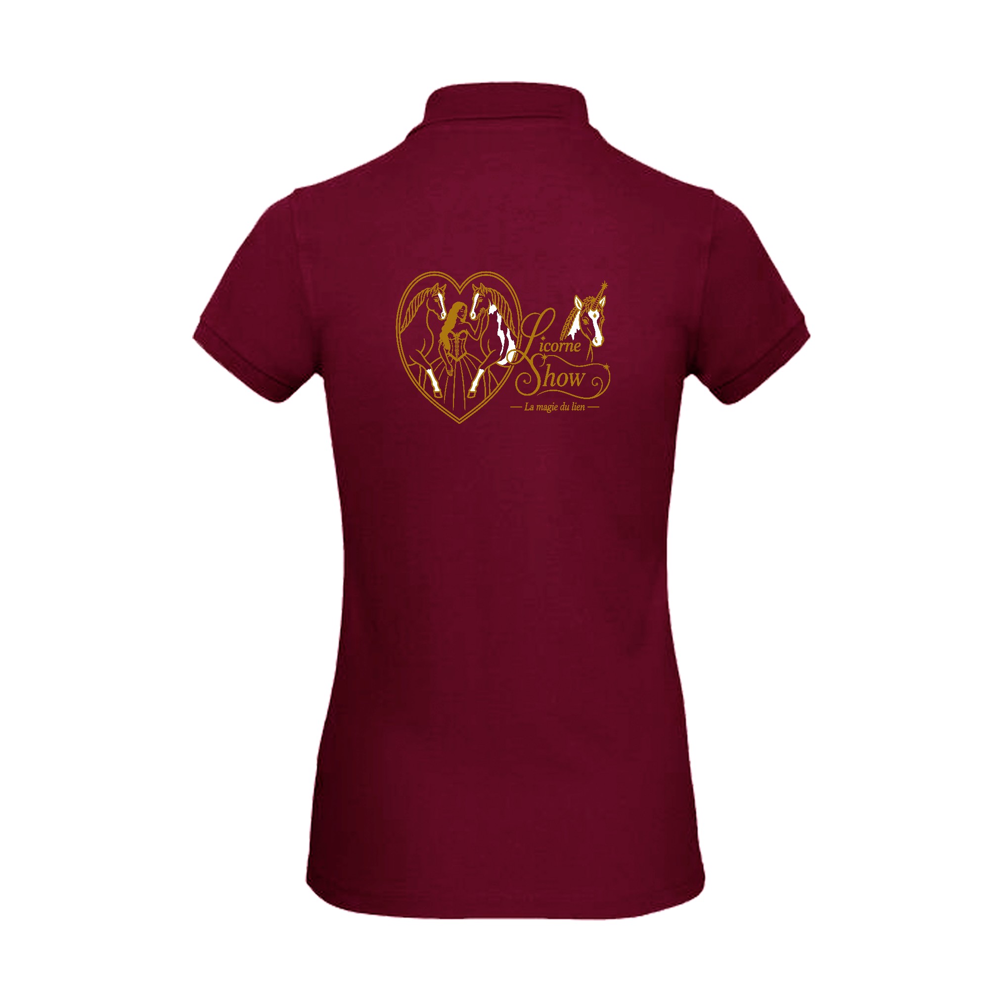Polo premium (femme) - Licorne Show - Bordeaux - BCW463 – Image 3