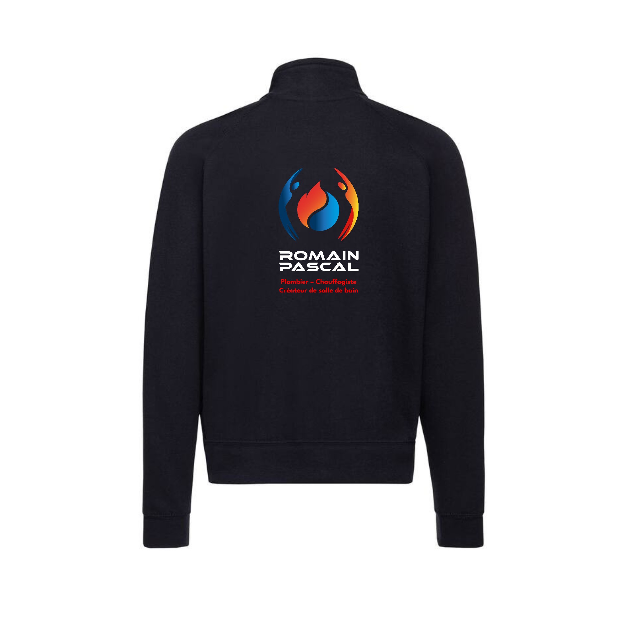 SWEAT ZIPPE SANS CAPUCHE (femme) - Romain PASCAL - Navy - 021039 – Image 3