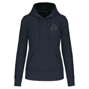 Sweat avec capuche et poche kangourou (femme) - Ecurie de Festes – Navy - K4028