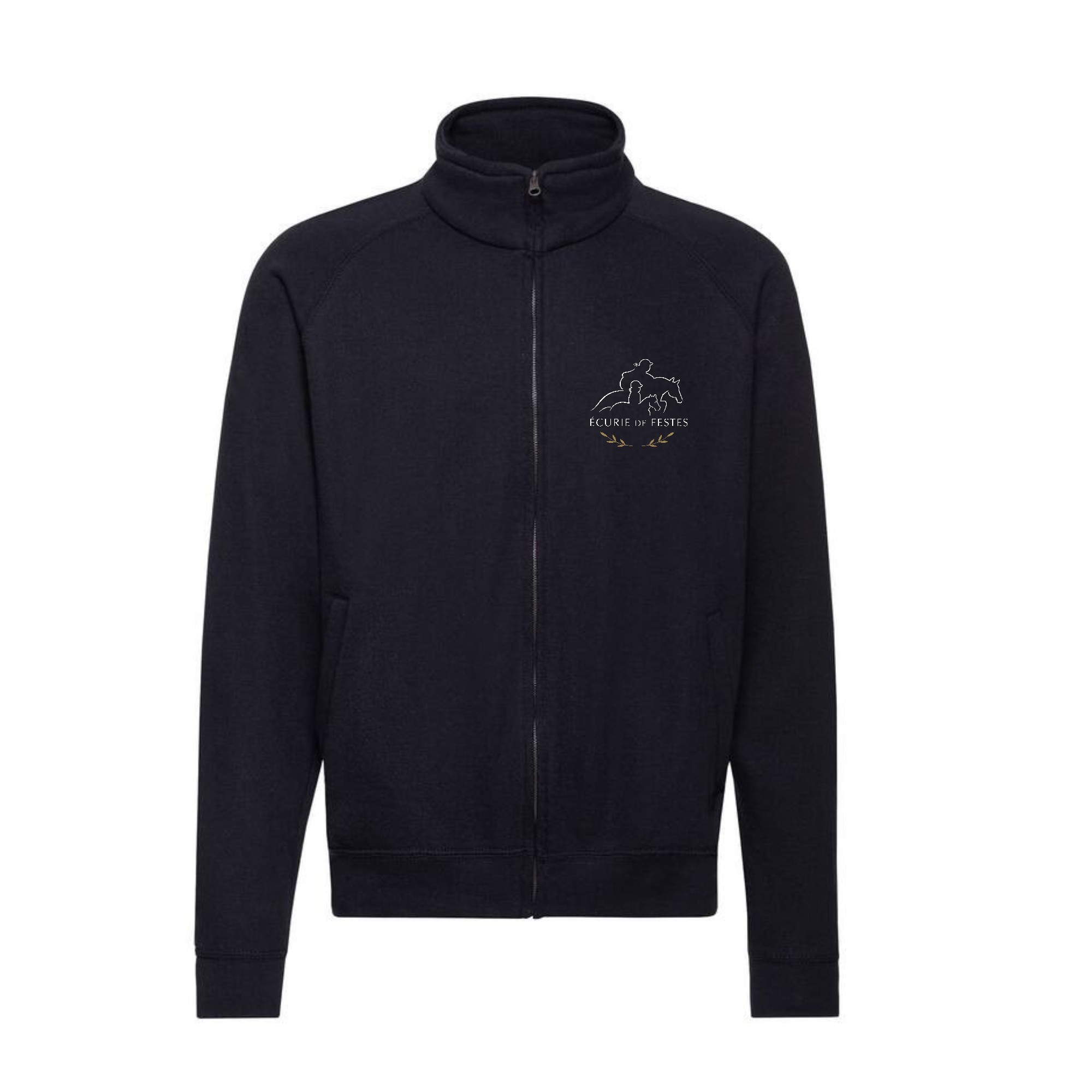 SWEAT ZIPPE SANS CAPUCHE (homme) - Ecurie de Festes - Navy - 021038