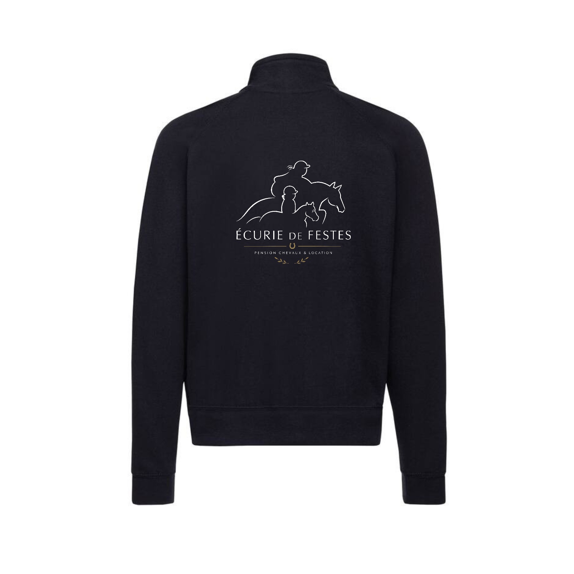 SWEAT ZIPPE SANS CAPUCHE (homme) - Ecurie de Festes - Navy - 021038 – Image 3