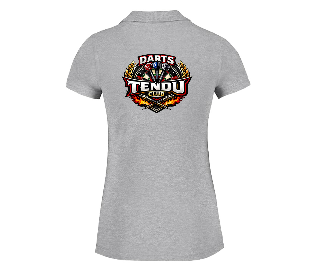 POLO (femme) - DARTS TENDU CLUB - Gris chiné - BCI1F – Image 3