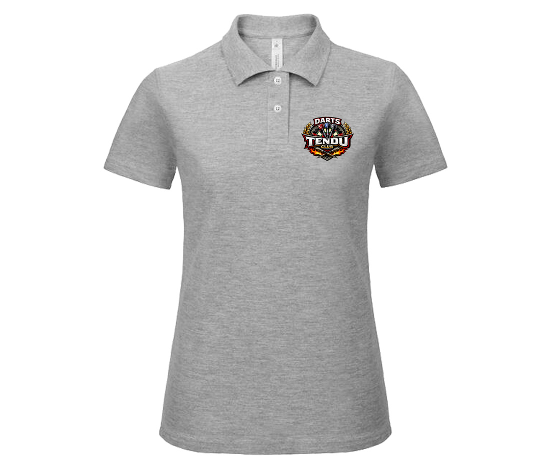 POLO (femme) - DARTS TENDU CLUB - Gris chiné - BCI1F