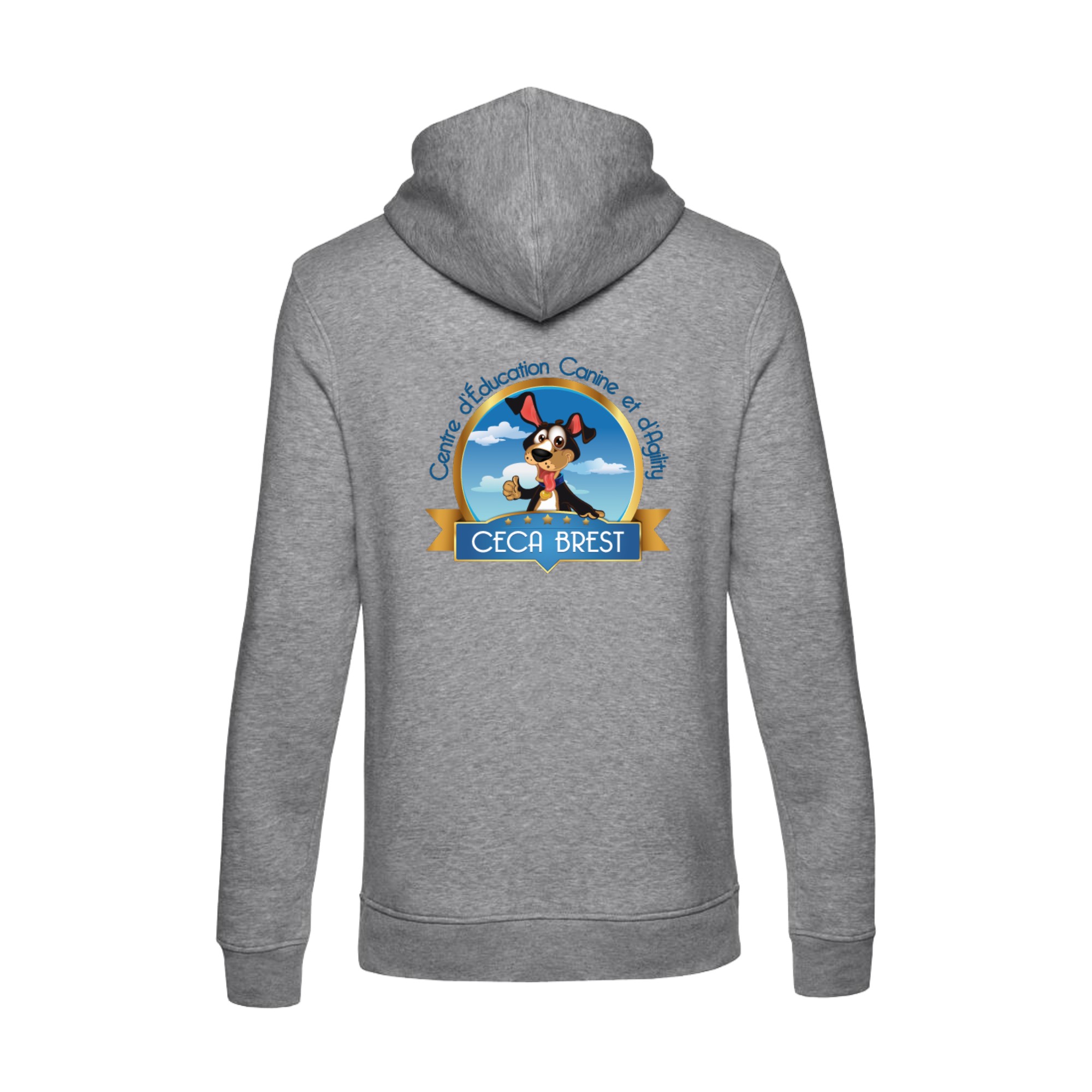 SWEAT A CAPUCHE (homme) - CECA Brest - Gris chiné - BCU33B – Image 3