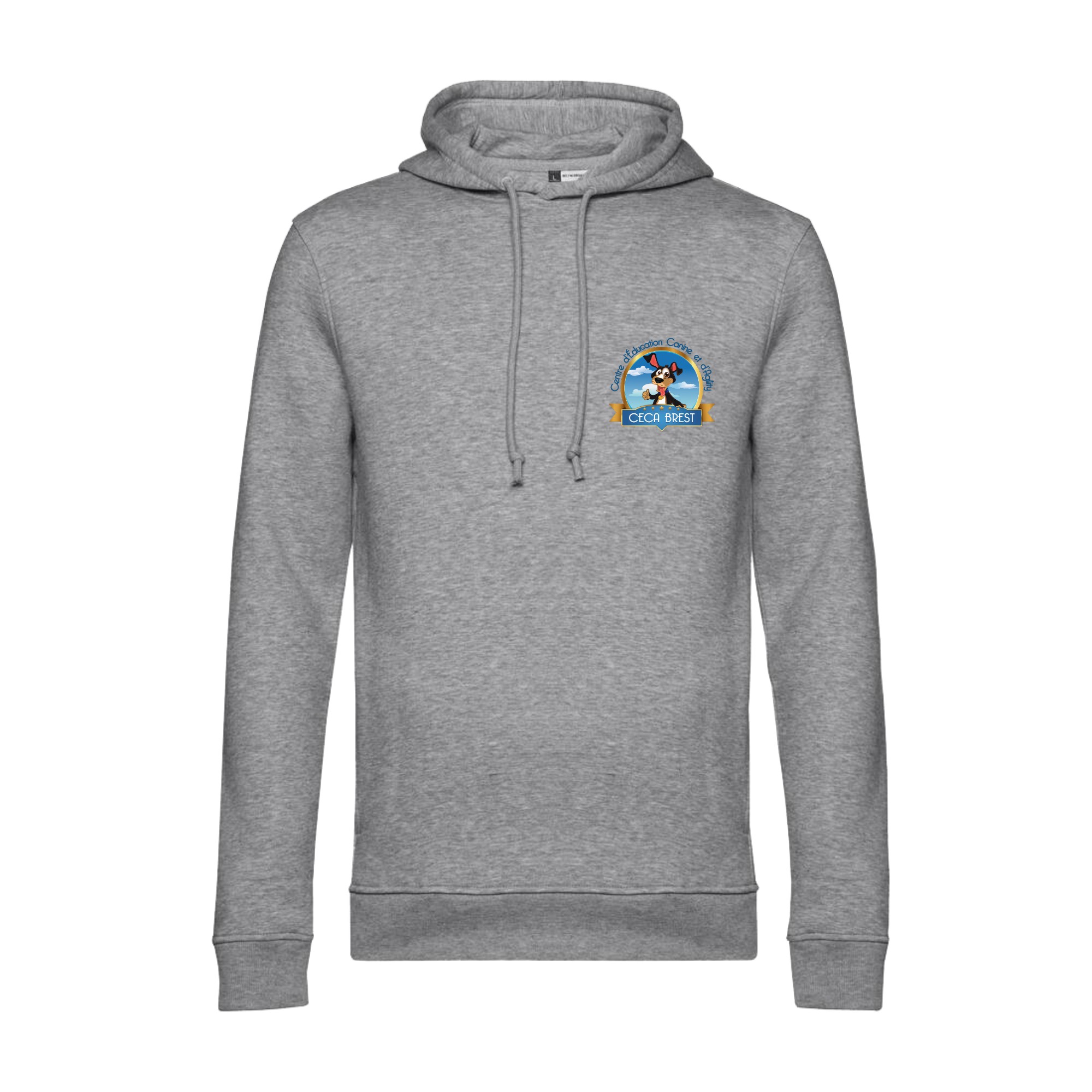 SWEAT A CAPUCHE (homme) - CECA Brest - Gris chiné - BCU33B