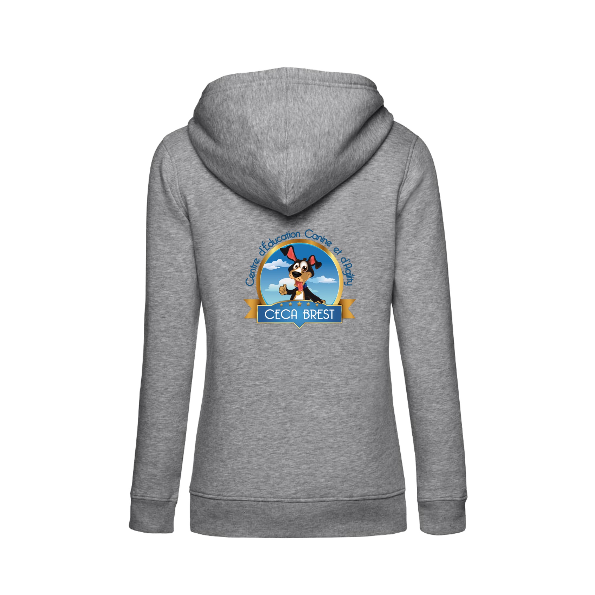 SWEAT A CAPUCHE (femme) – CECA Brest - Gris chiné - BCW34B – Image 3