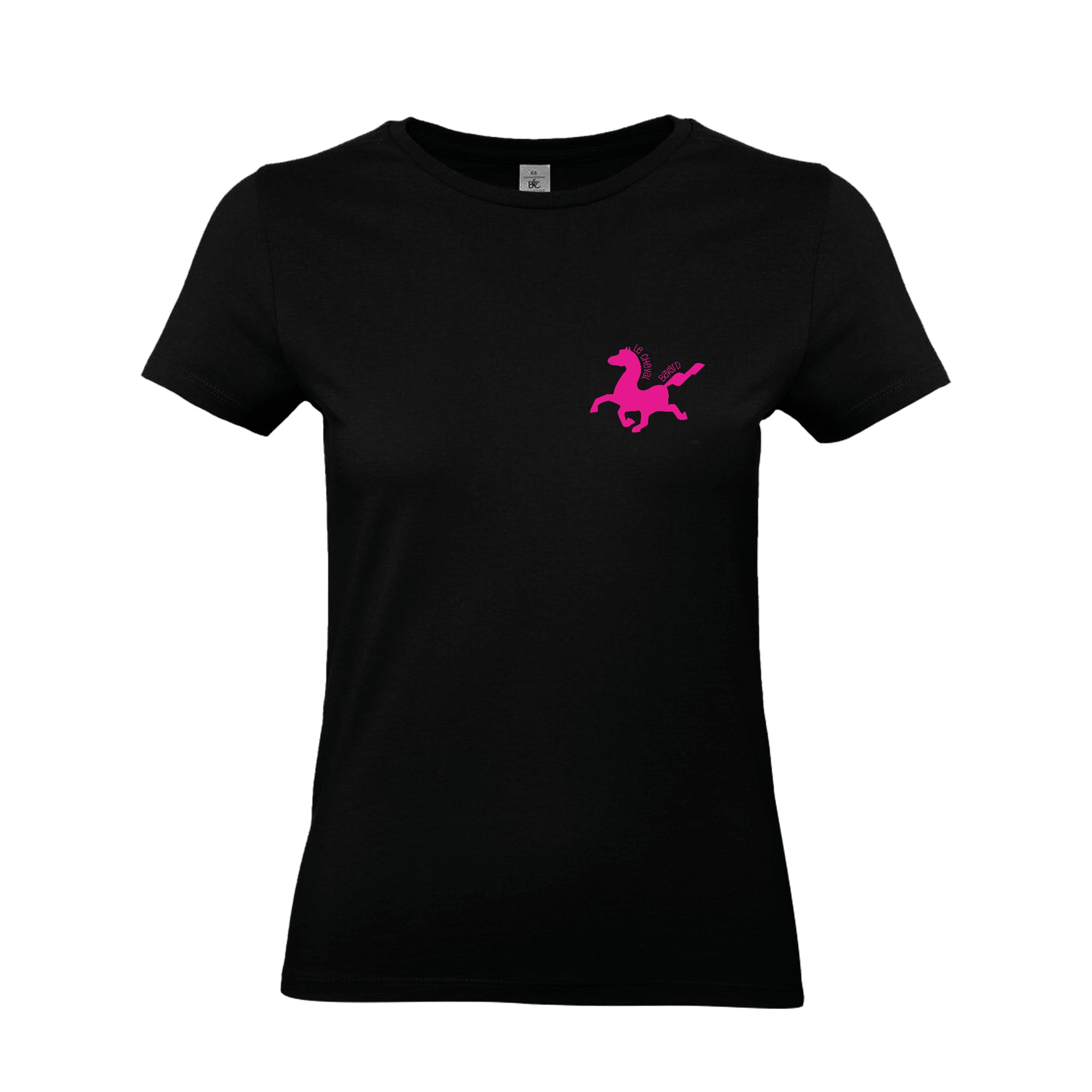 T-Shirt Bio Premium (femme) - Le Cheval Bavard - Noir - BC049
