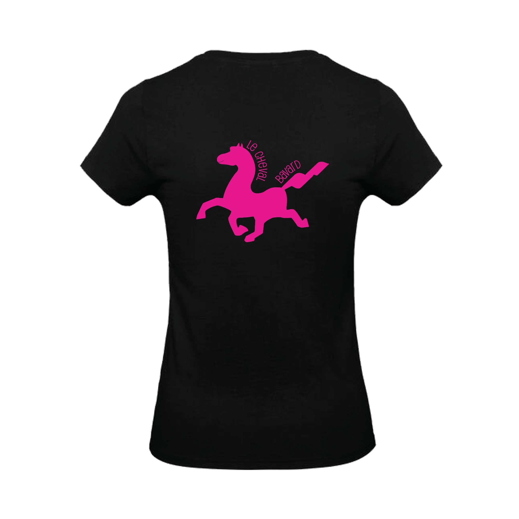 T-Shirt Bio Premium (femme) - Le Cheval Bavard - Noir - BC049 – Image 3