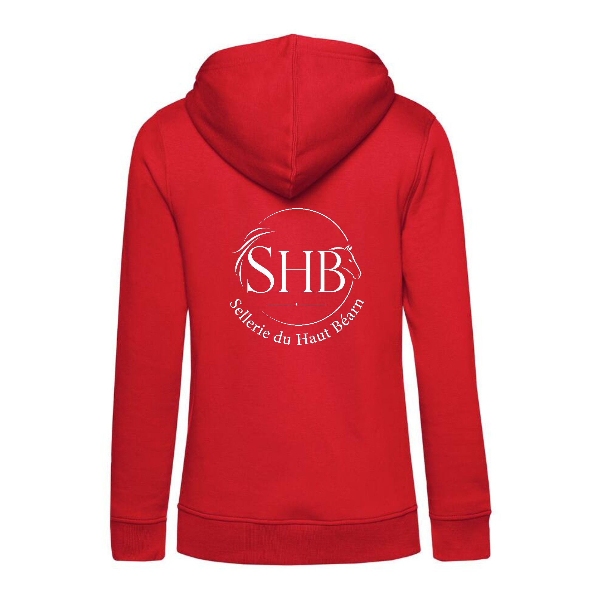 SWEAT A CAPUCHE (femme) – Sellerie du haut béarn - Rouge - BCW34B – Image 3