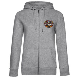 SWEAT ZIPPÉ (femme) - DARTS TENDU CLUB - Gris chiné - BCW03Q