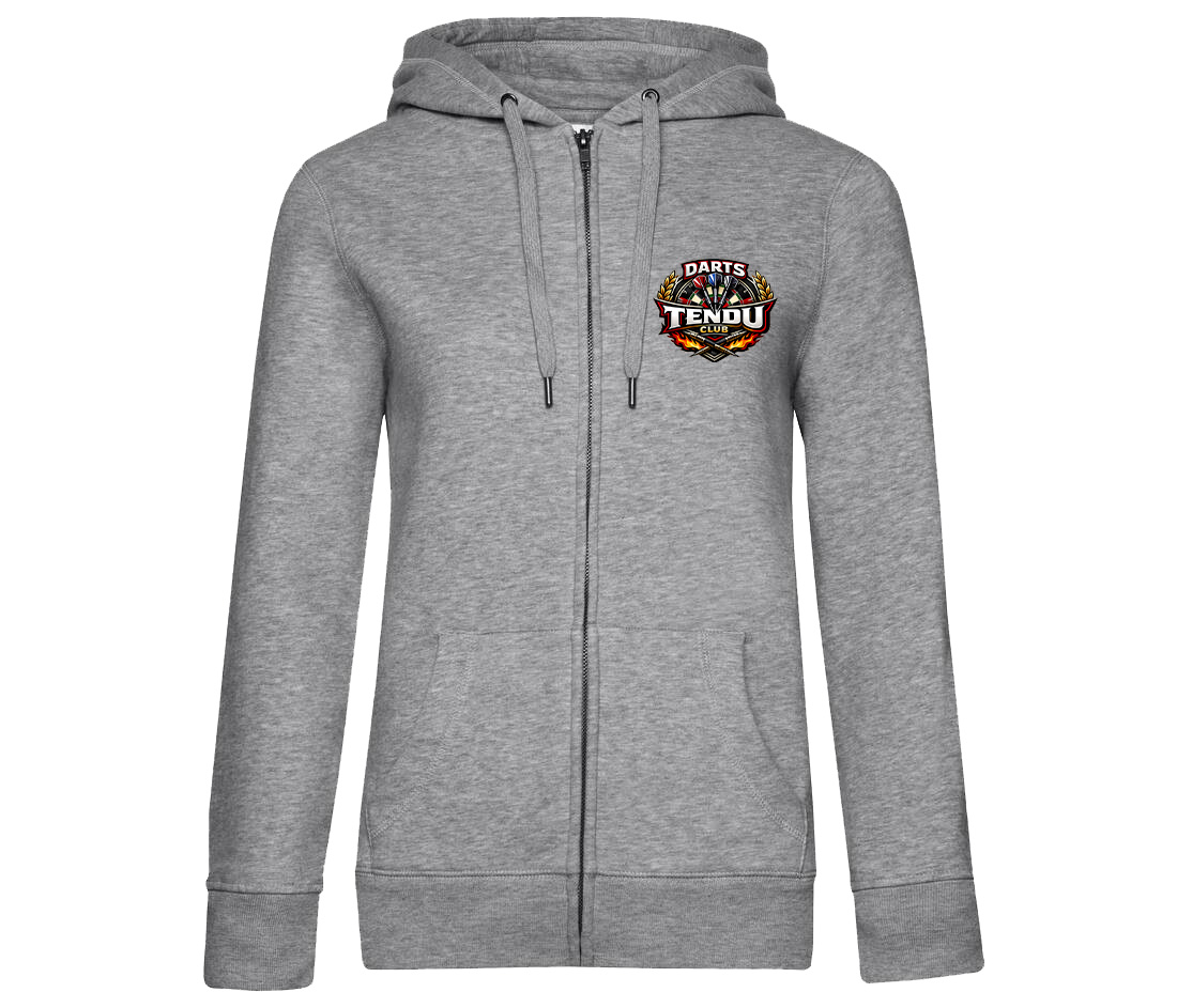 SWEAT ZIPPÉ (femme) - DARTS TENDU CLUB - Gris chiné - BCW03Q
