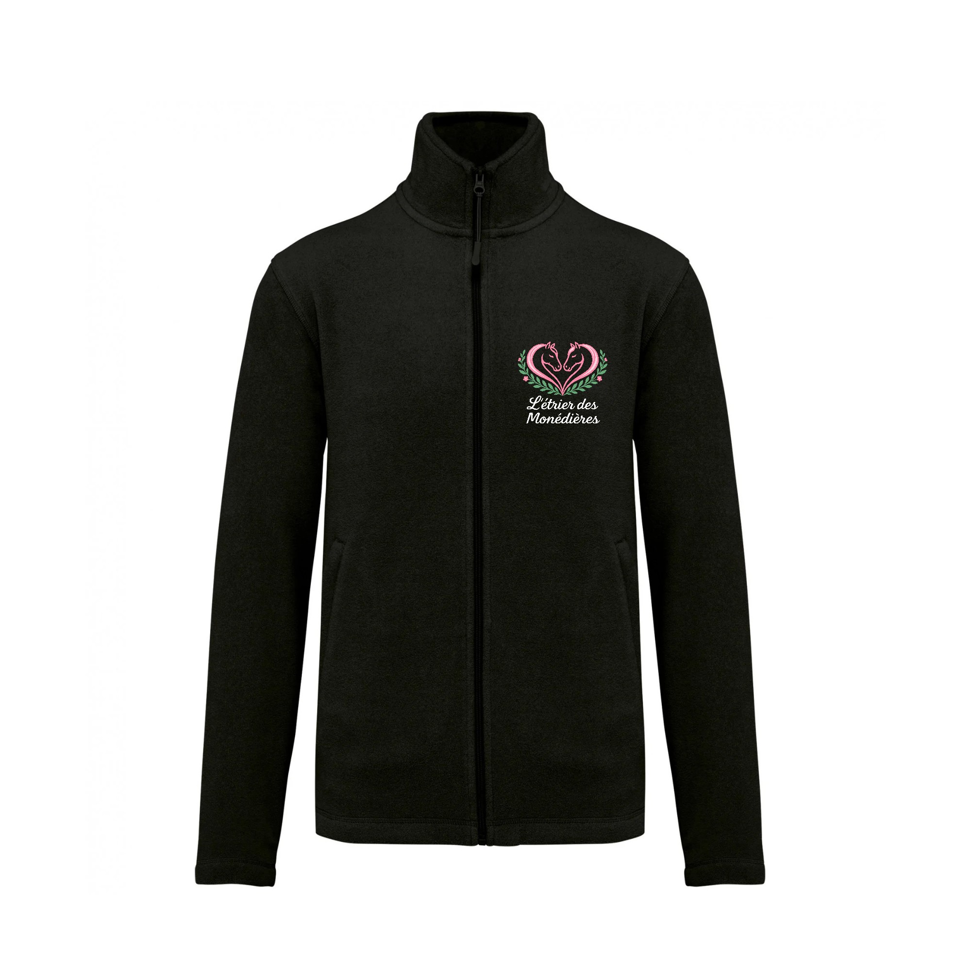 Veste micropolaire zippée (femme) – Étrier des Monédières - Noir – K907