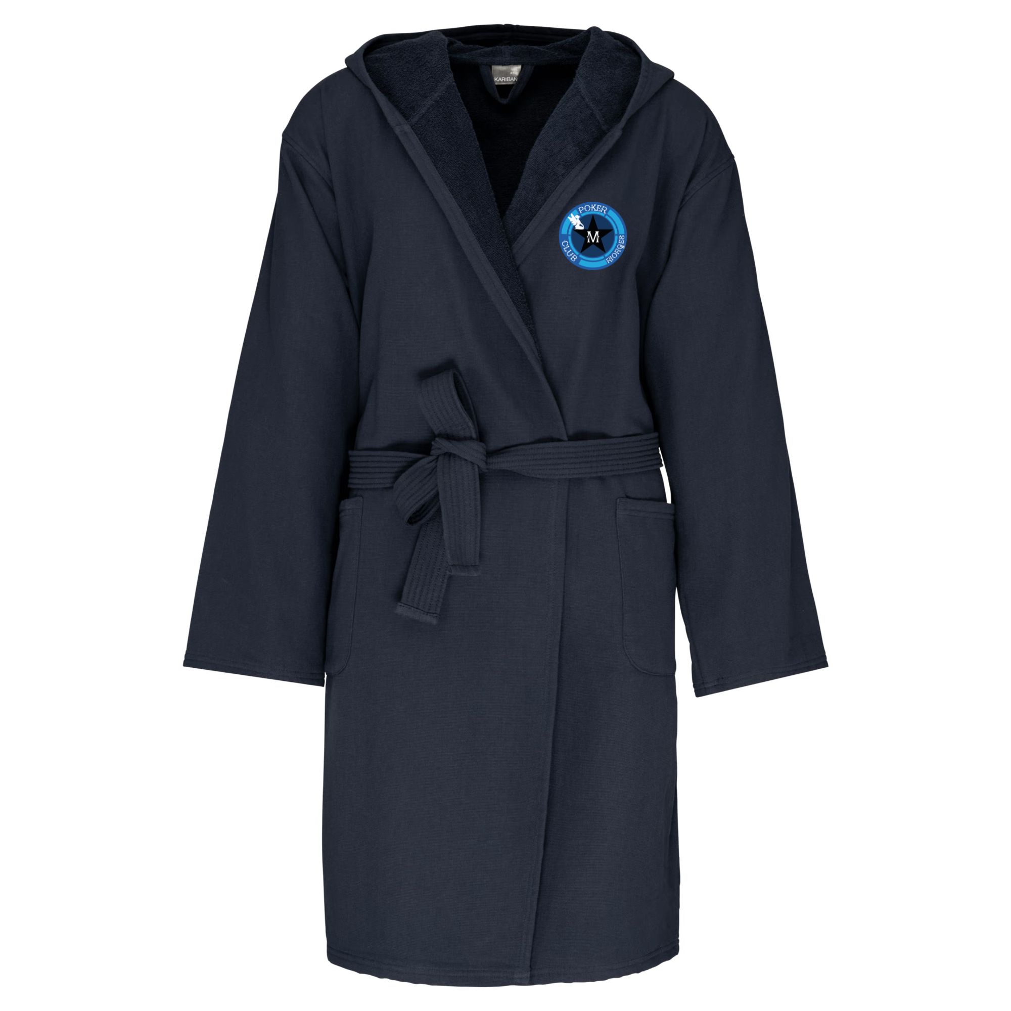 Peignoir de bain à capuche (unisexe) - M POKER CLUB RIORGES - Navy - k410