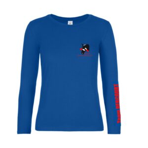 T-SHIRT manche longue (femme) - Écurie Karine Dercourt - Bleu roi - BC08T