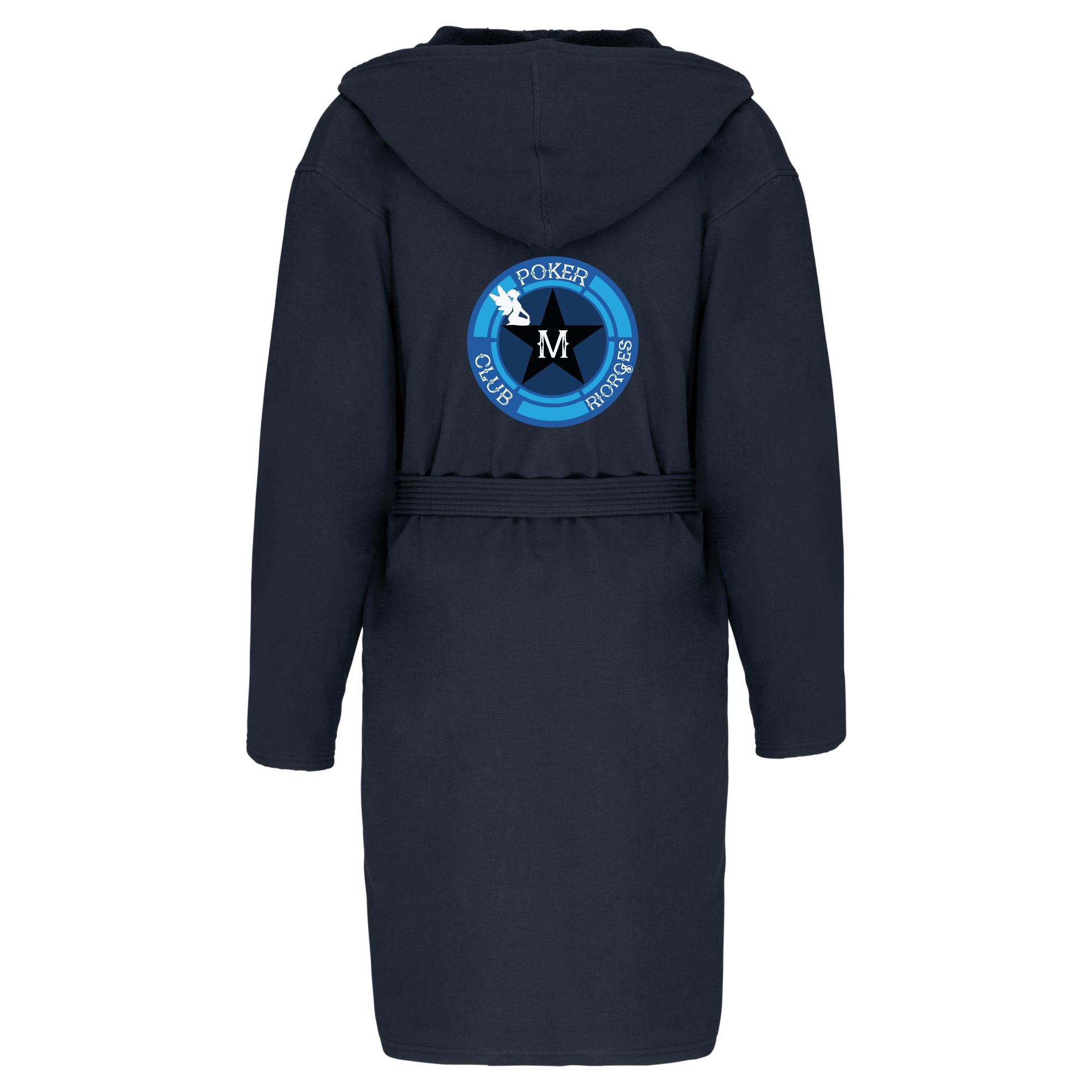 Peignoir de bain à capuche (unisexe) - M POKER CLUB RIORGES - Navy - k410 – Image 2