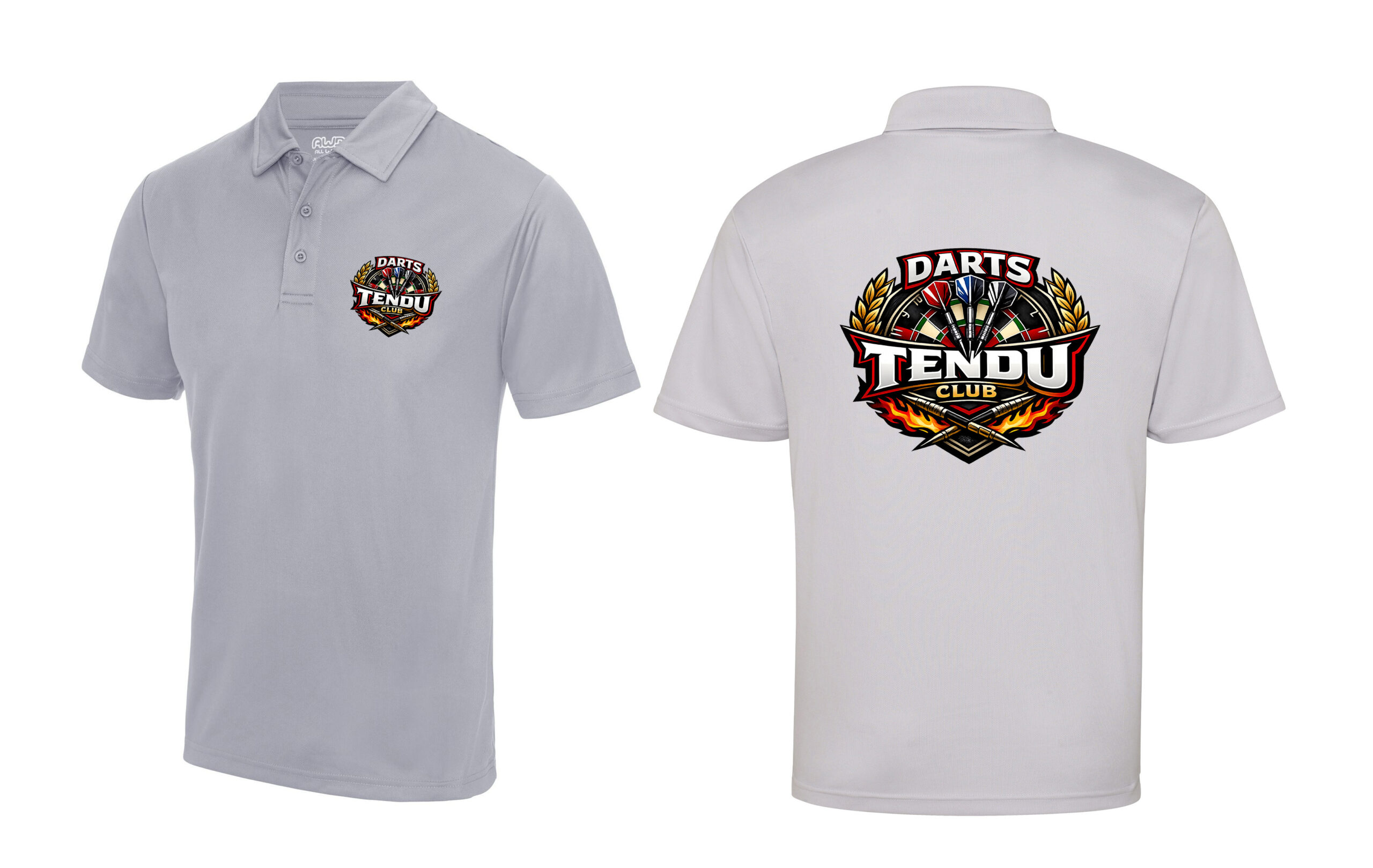 POLO Respirant (enfant) - DARTS TENDU CLUB - Gris chiné - JC040J