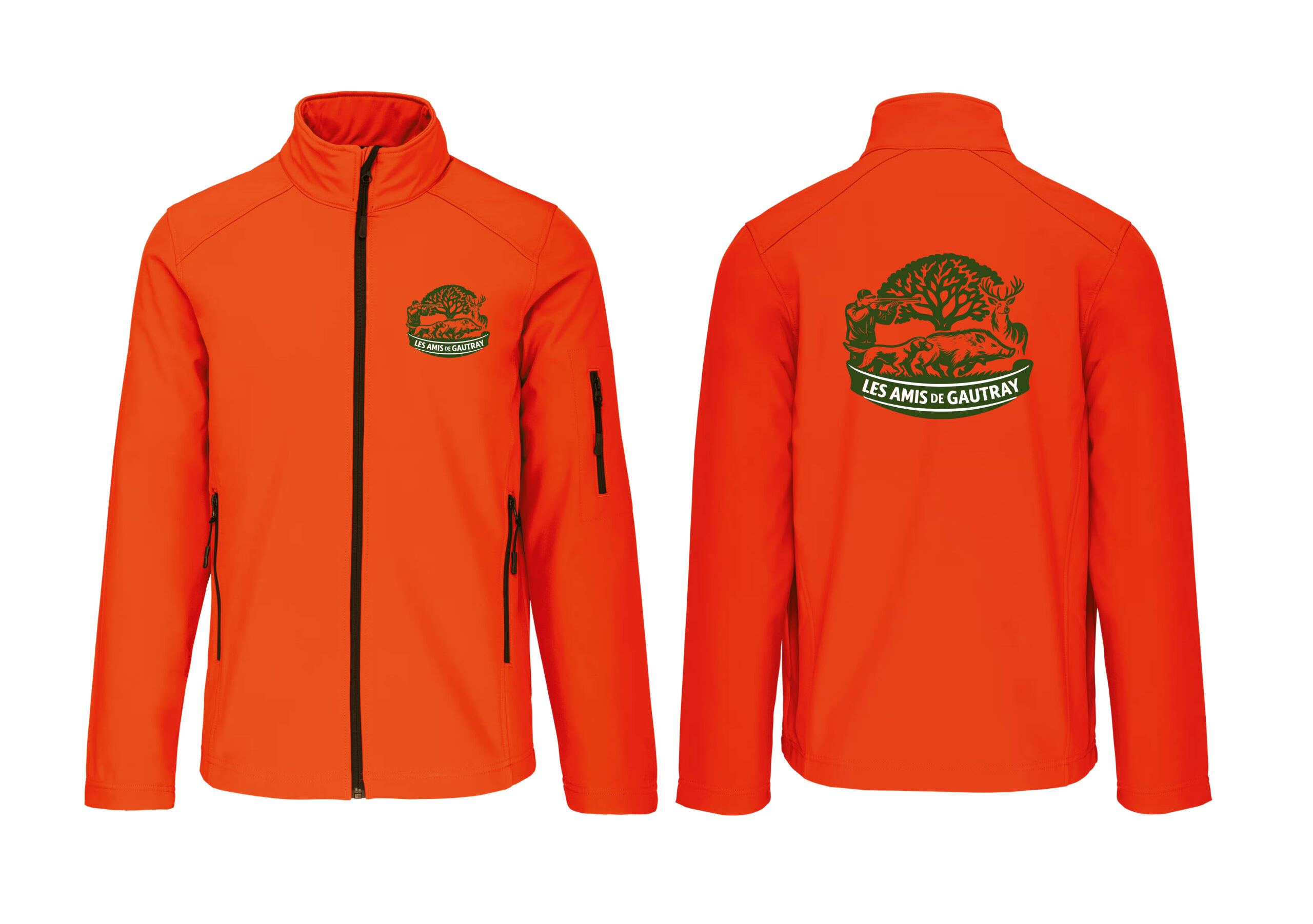 SOFTSHELL sans capuche (homme) – Les Amis de Gautray - Orange fluo - K401