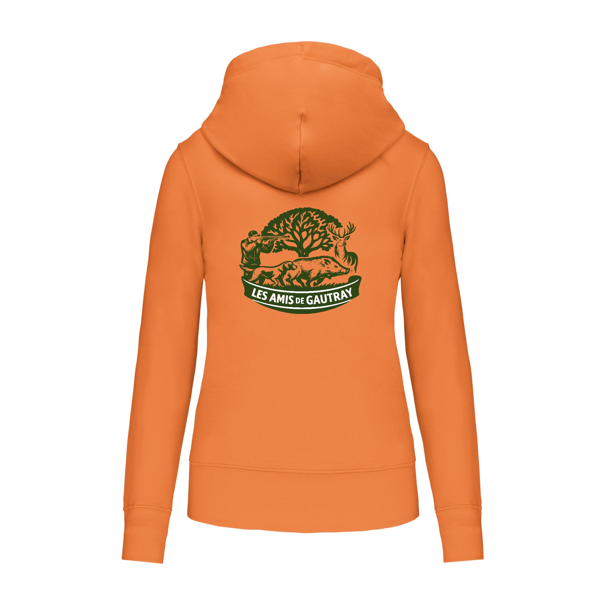 Sweat avec capuche et poche kangourou (femme) - Les Amis de Gautray - Orange - K4028 – Image 3
