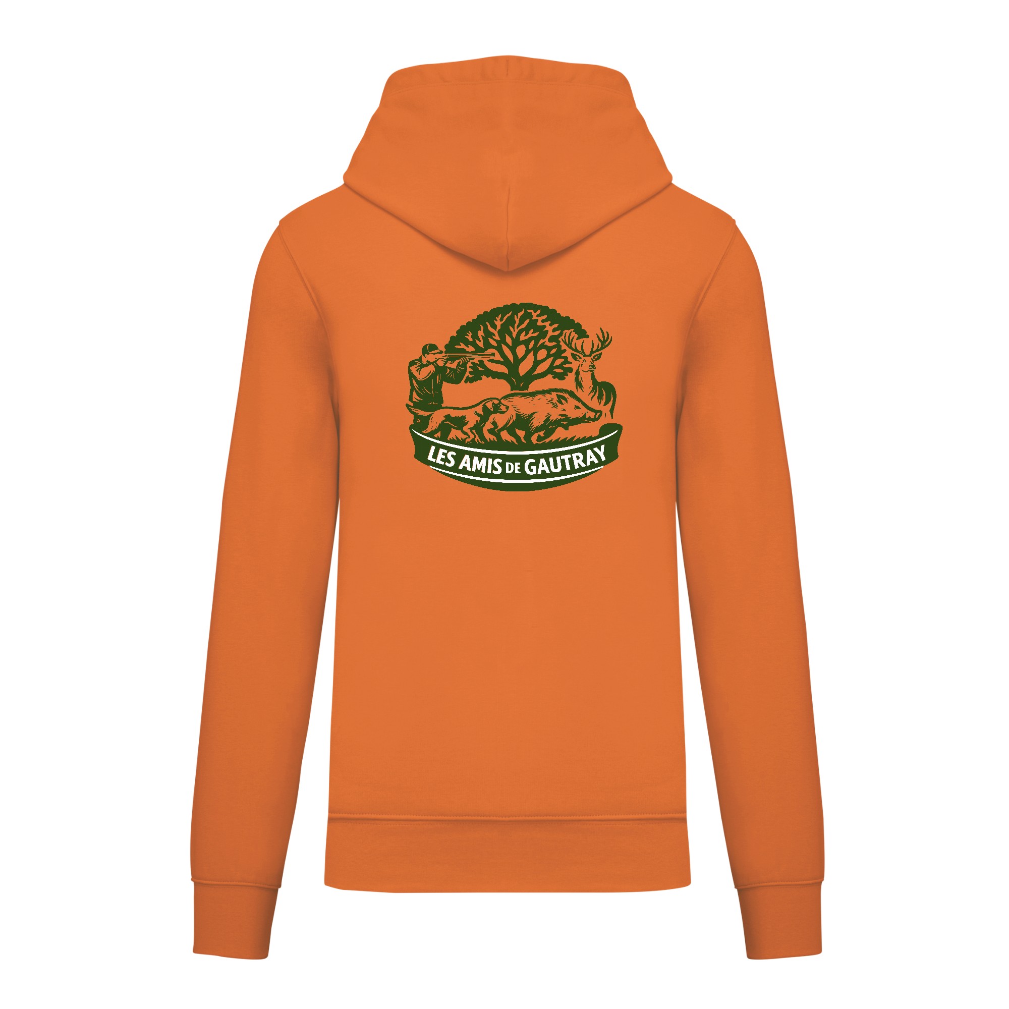 Sweat avec capuche et poche kangourou (homme) - Les Amis de Gautray - orange - K4027 – Image 3