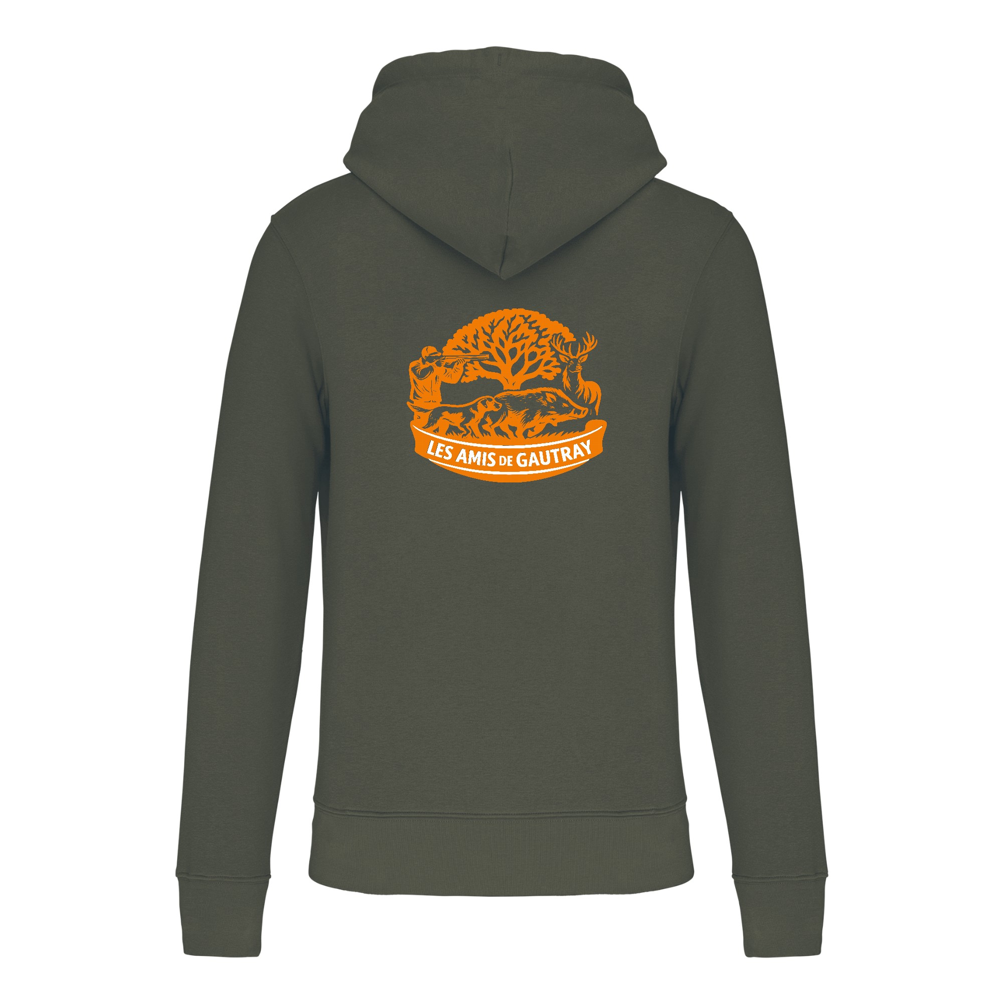 Sweat avec capuche et poche kangourou (homme) - Les Amis de Gautray - Kaki - K4027 – Image 3