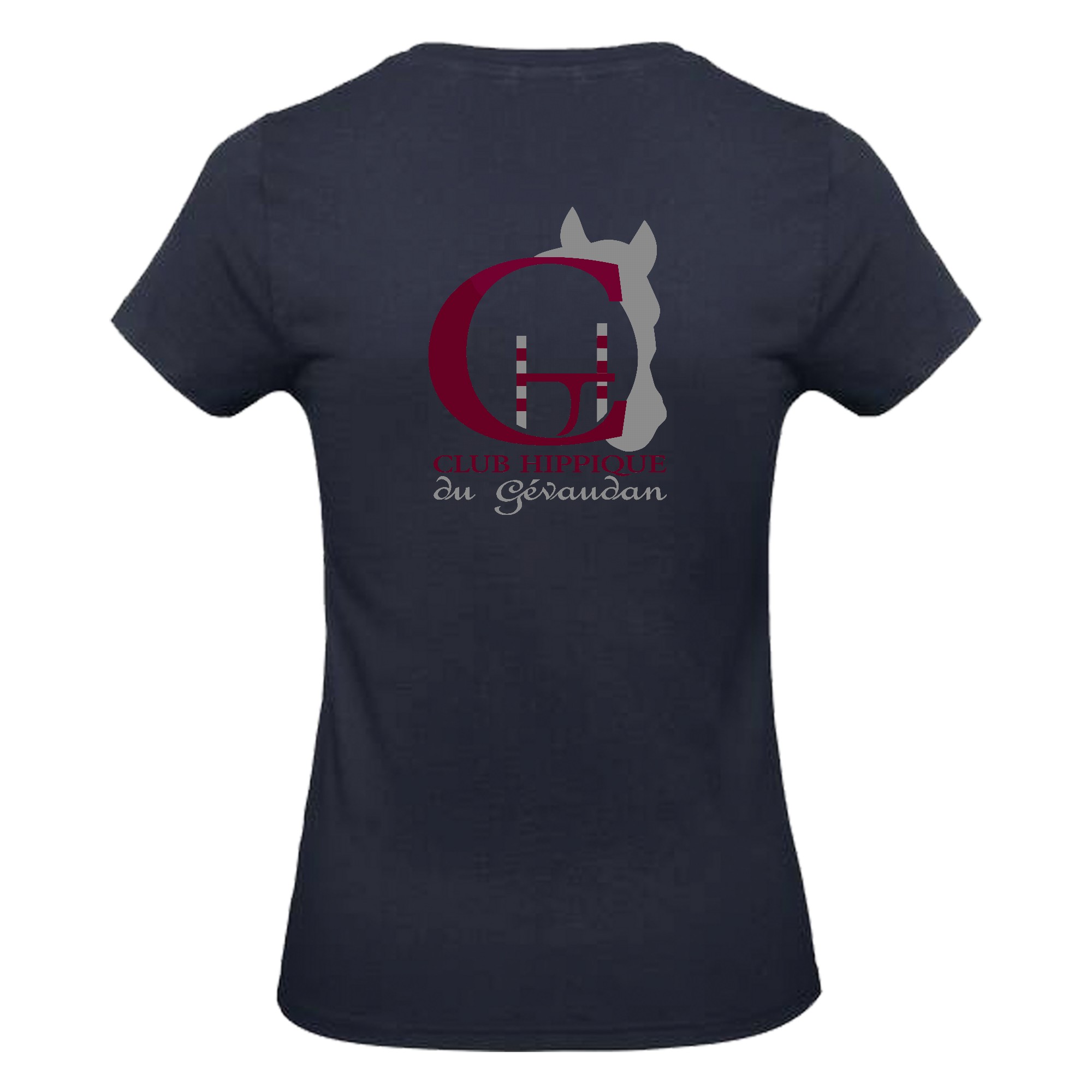 T-SHIRT (femme) - Club hippique du Gévaudan - Navy - BC04T – Image 3
