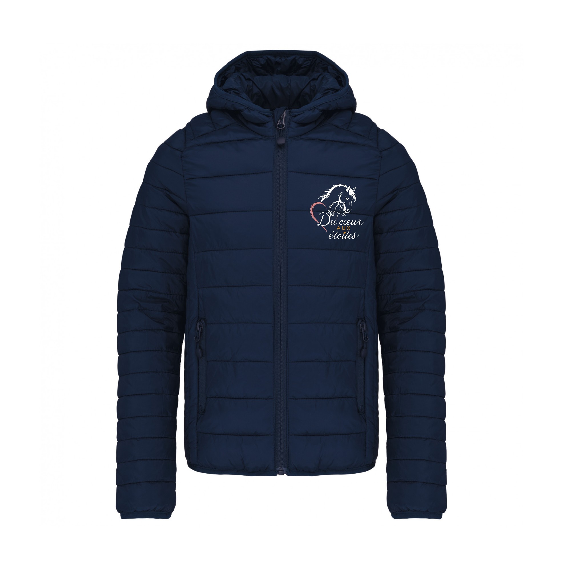 DOUDOUNE AVEC MANCHES ET CAPUCHE (enfant) - Du cœur aux étoiles - Navy - K6112