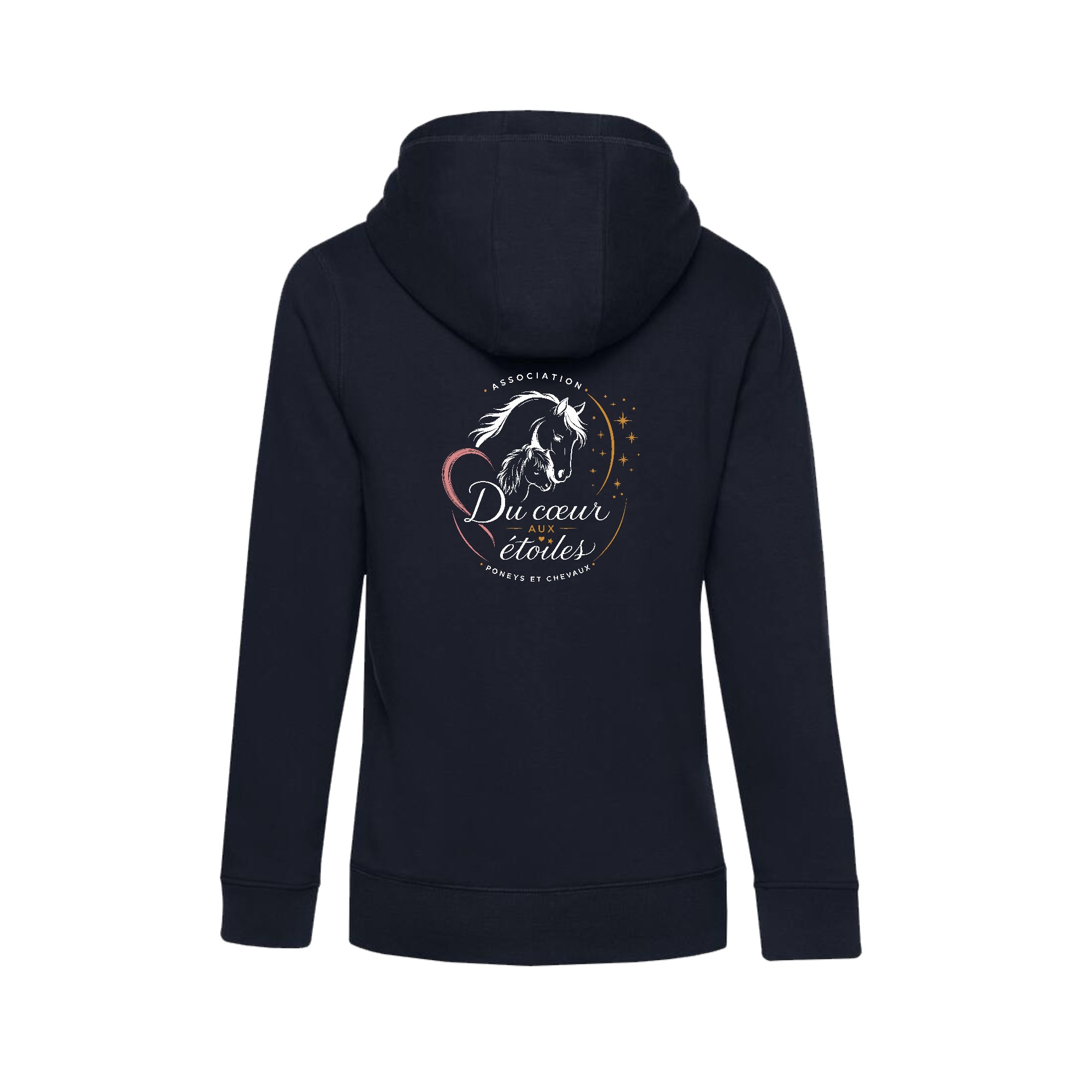 SWEAT ZIPPÉ (femme) - Du cœur aux étoiles - Navy - BCW03Q – Image 3