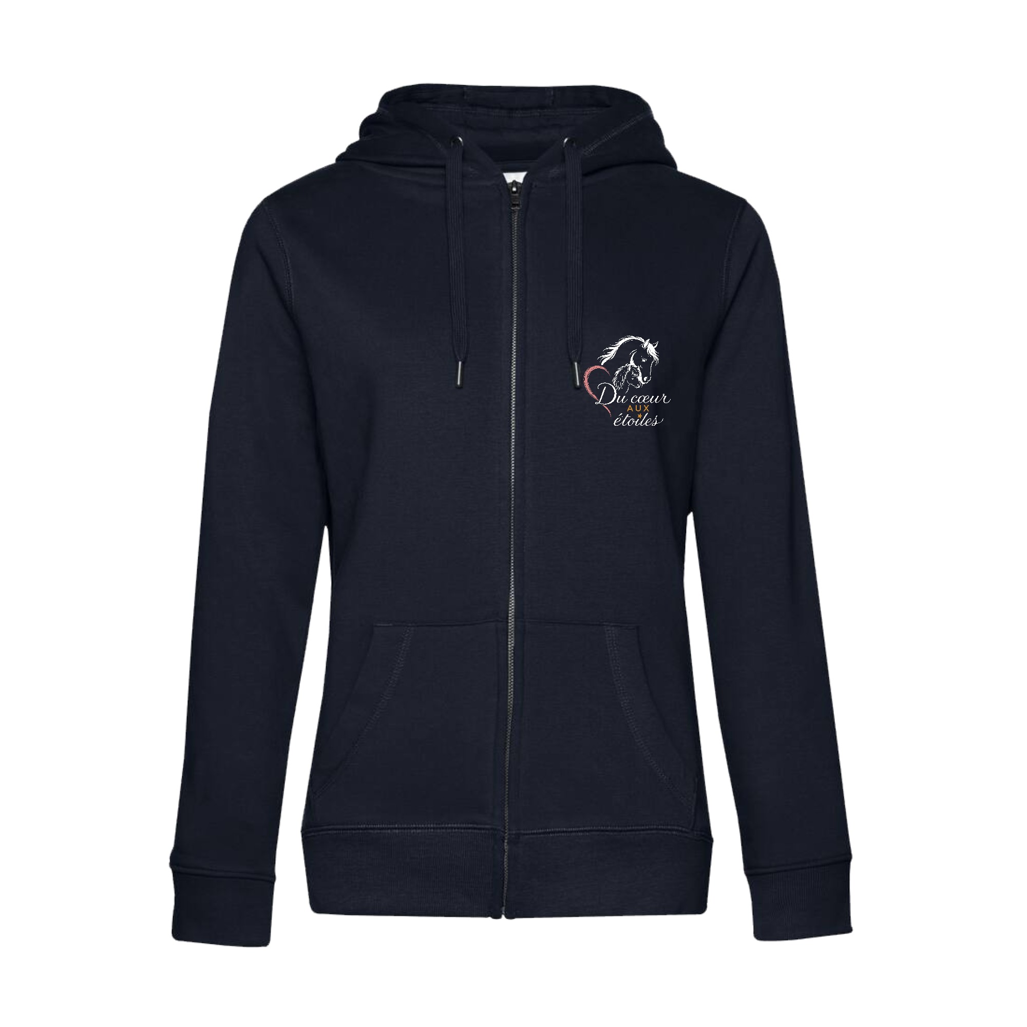 SWEAT ZIPPÉ (femme) - Du cœur aux étoiles - Navy - BCW03Q