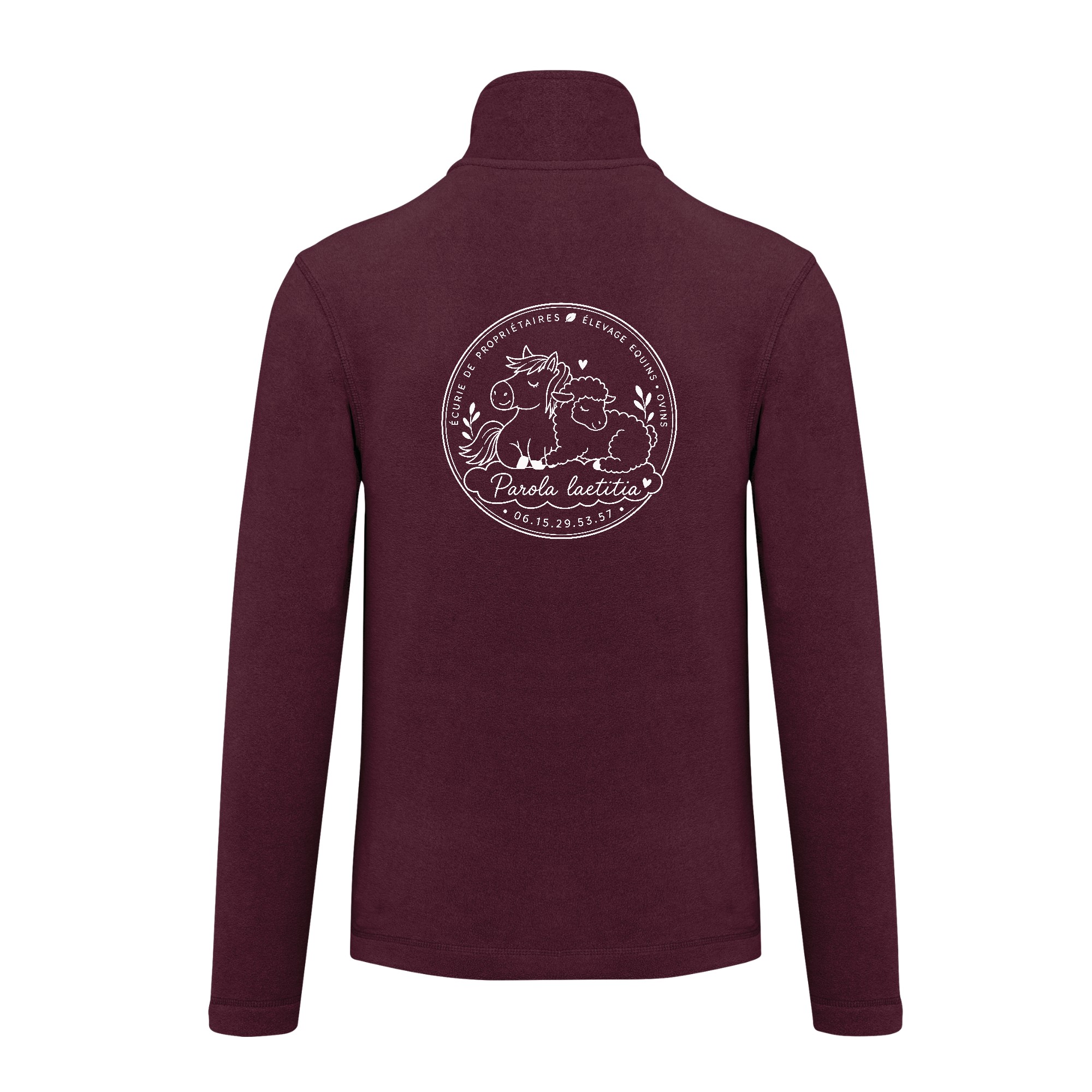 Veste micropolaire zippée (homme) – EI parola laetitia - Bordeaux – K911 – Image 3