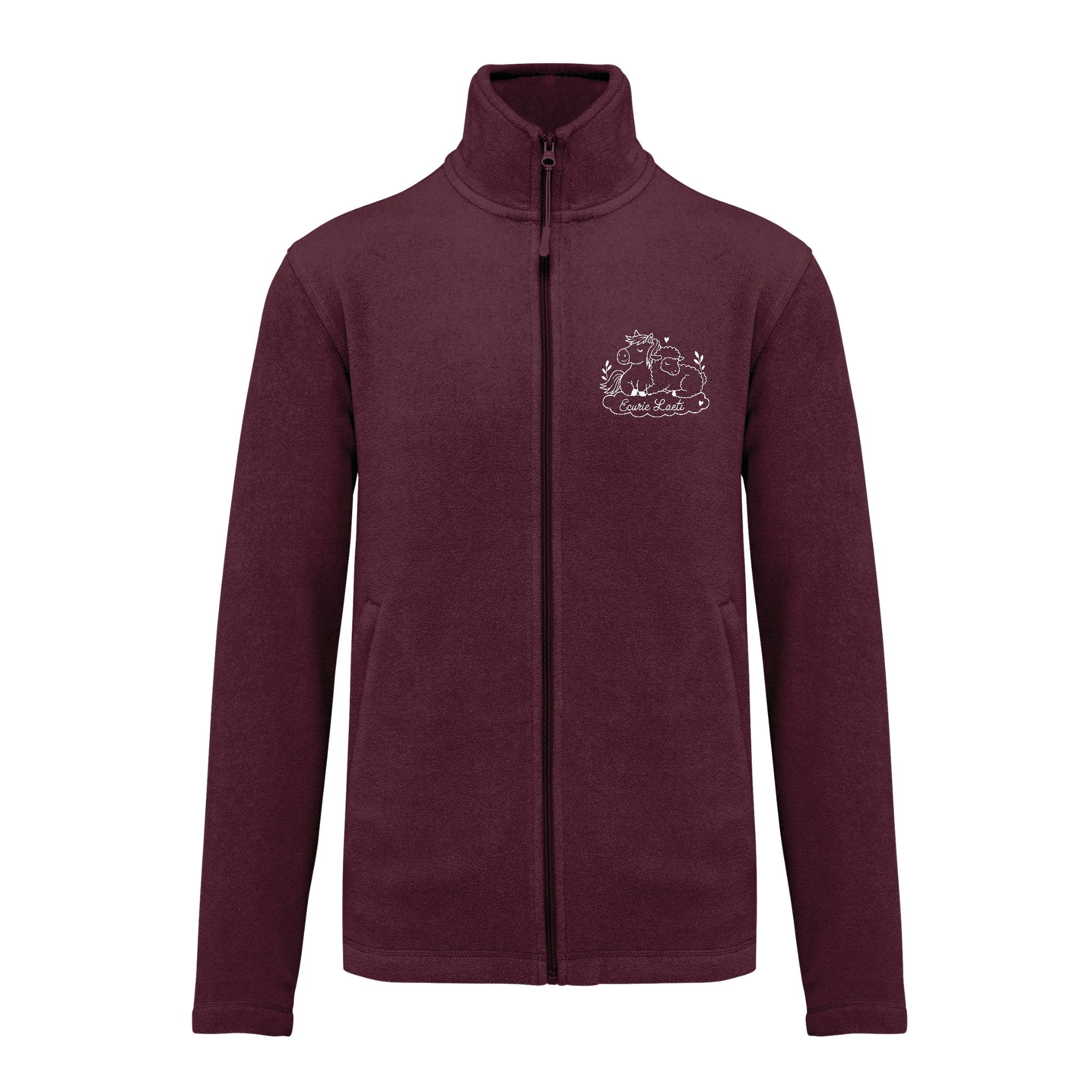 Veste micropolaire zippée (homme) – EI parola laetitia - Bordeaux – K911