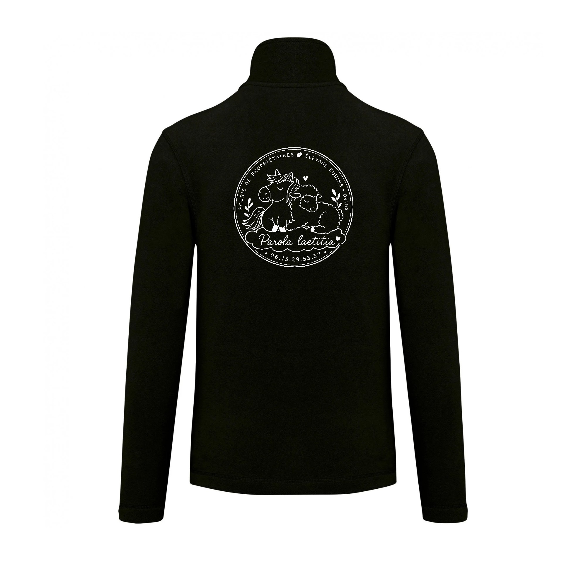 Veste micropolaire zippée (enfant) – EI parola laetitia - Noir – K920 – Image 3