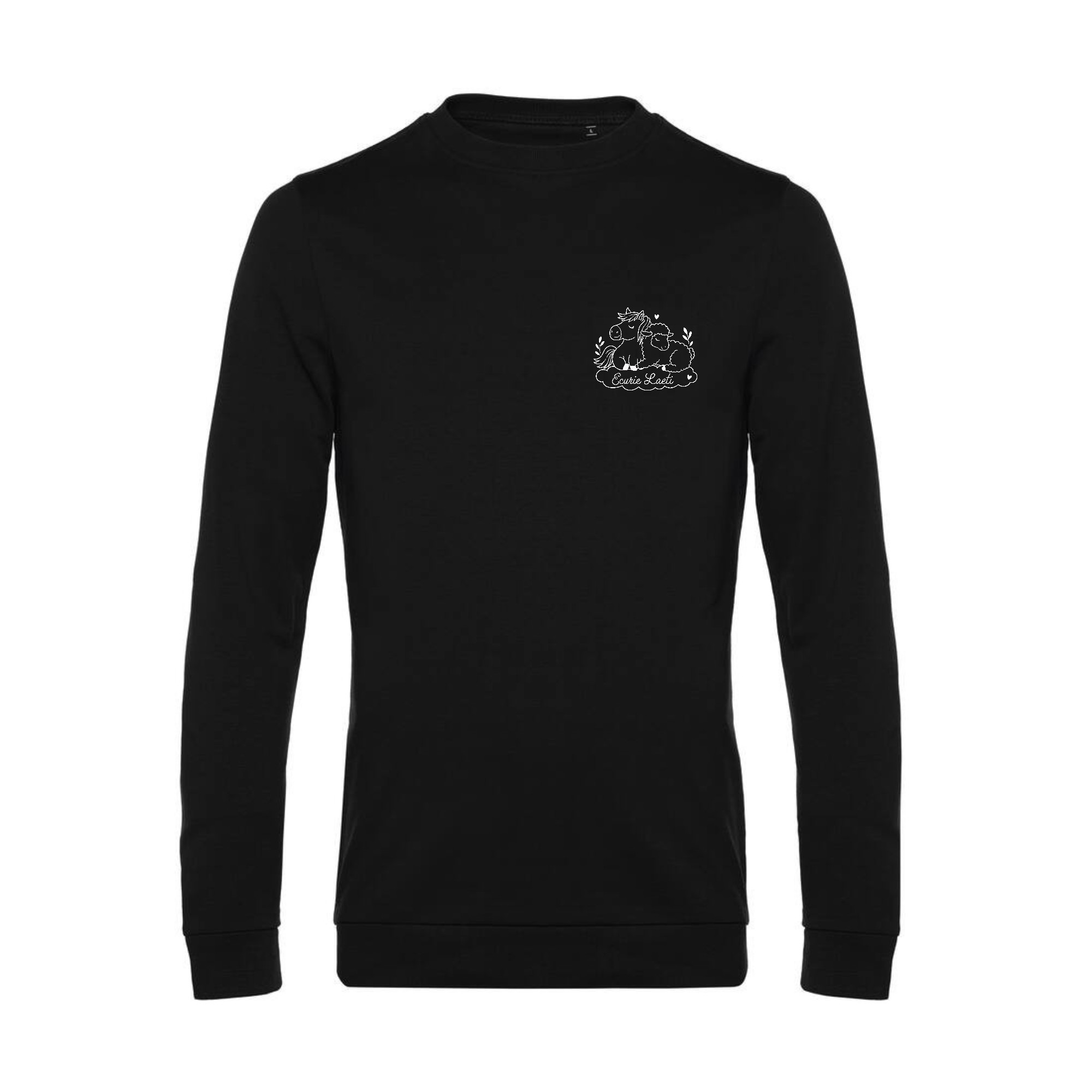 SWEAT COL ROND (enfant) - EI parola laetitia - Noir - ID332K