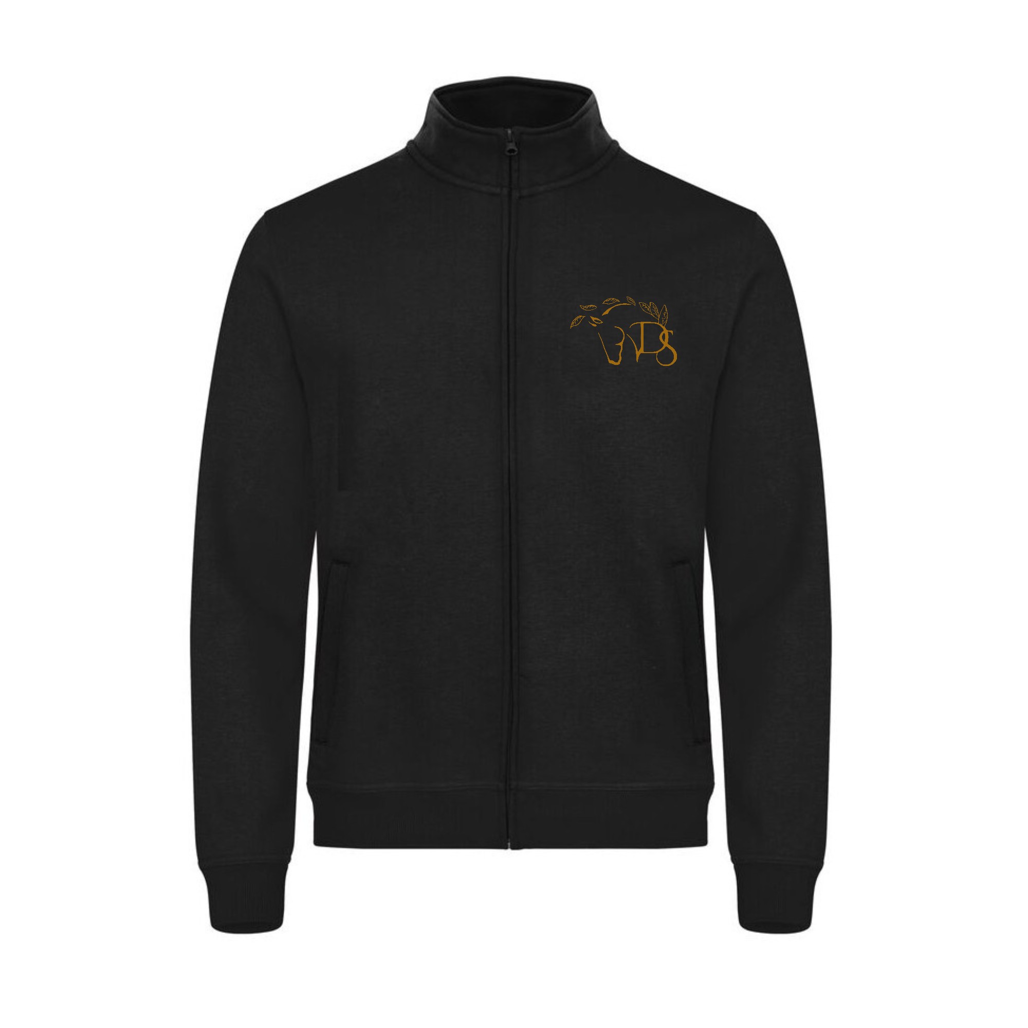 SWEAT ZIPPE SANS CAPUCHE (homme) - Les écuries Delescluse - Noir - 021038