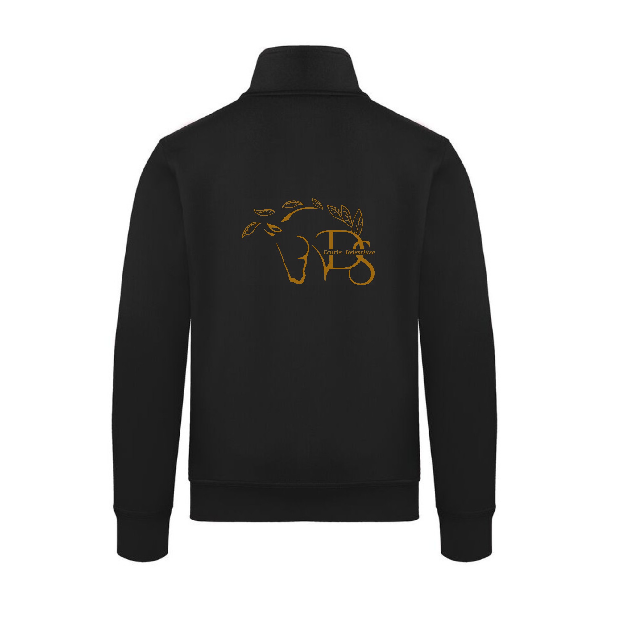 SWEAT ZIPPE SANS CAPUCHE (homme) - Les écuries Delescluse - Noir - 021038 – Image 3